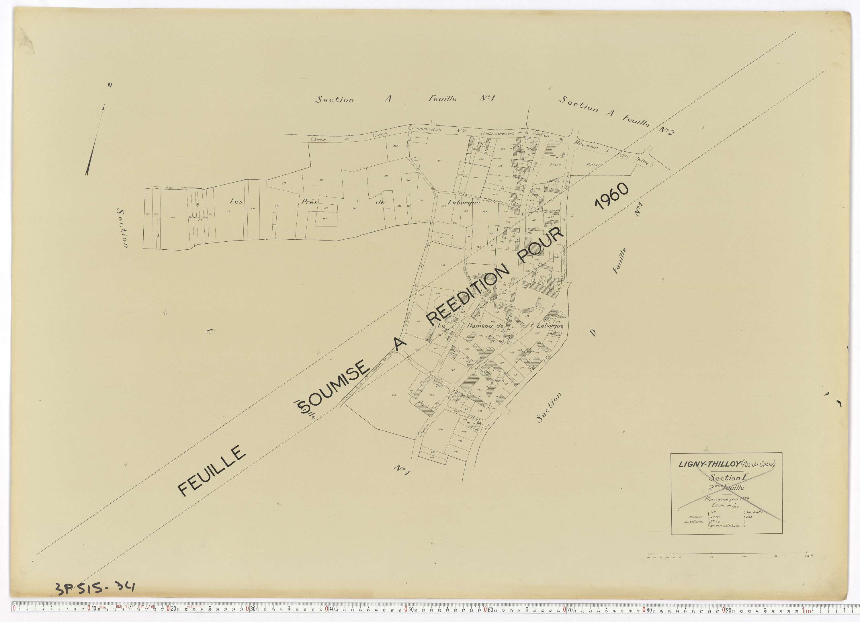Ligny-Thilloy - Section E, feuille 2.