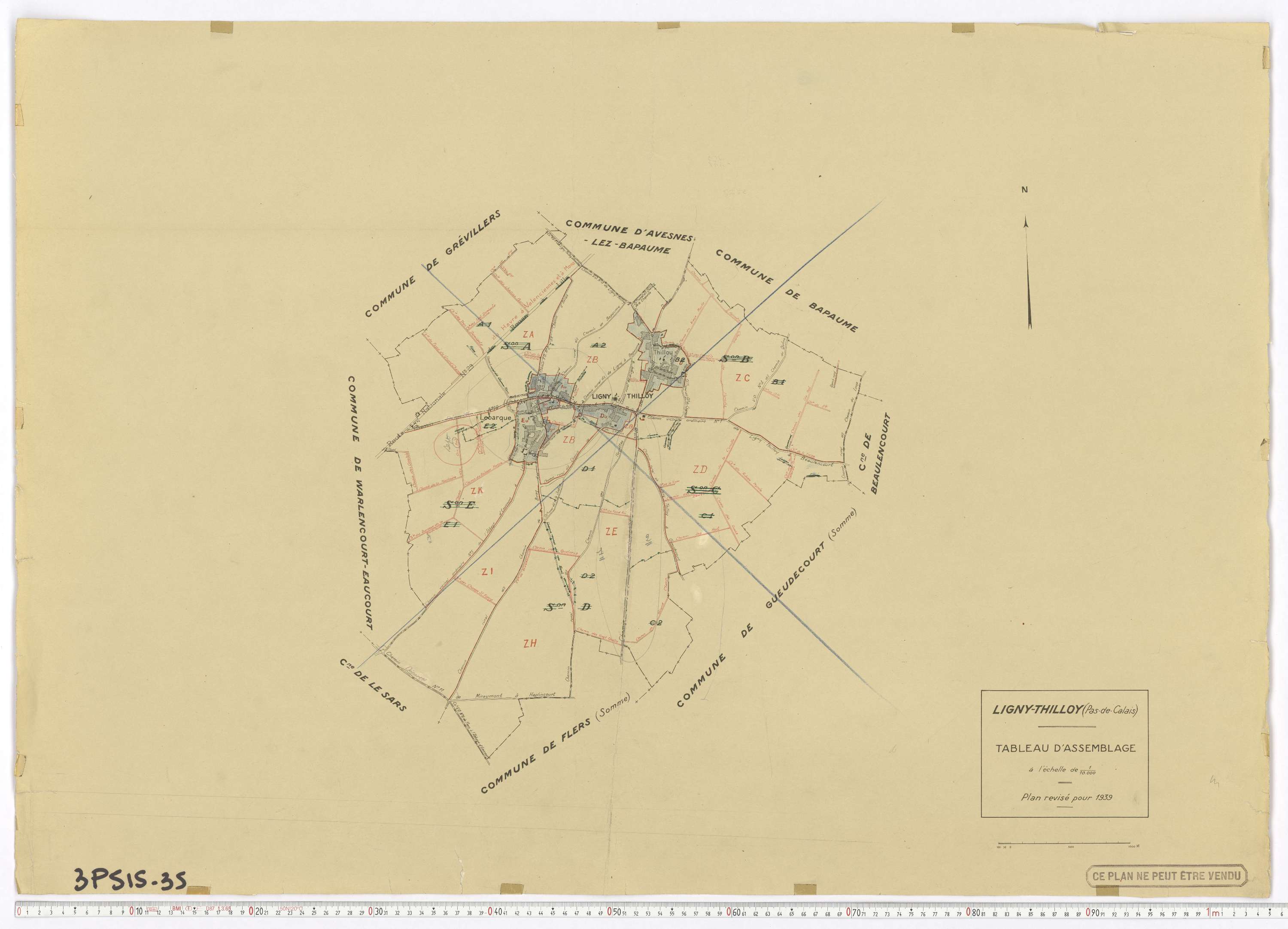 Ligny-Thilloy - Tableau d'assemblage.