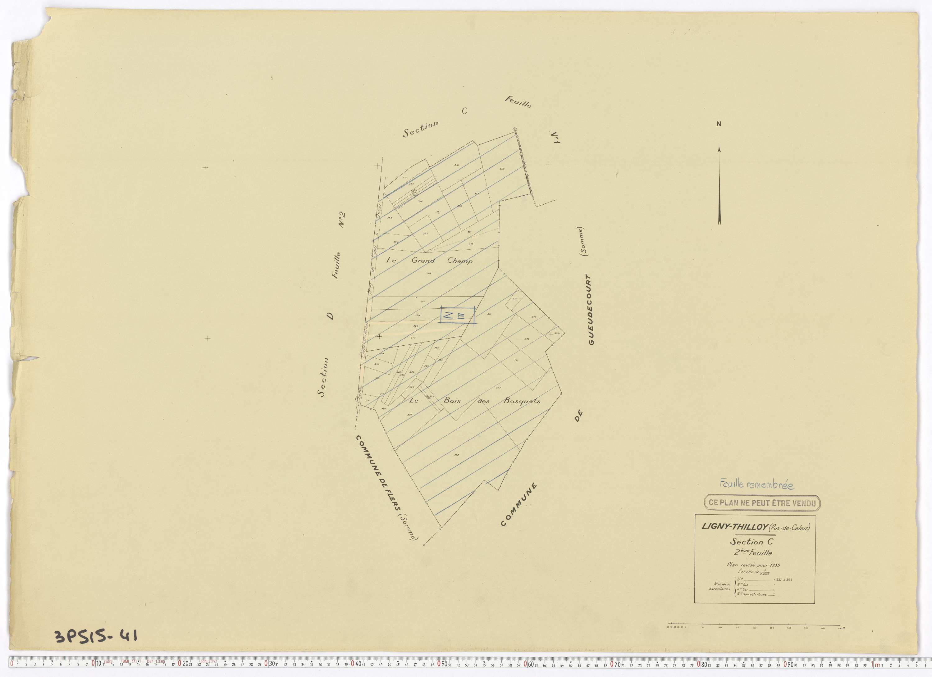 Ligny-Thilloy - Section C, feuille 2.