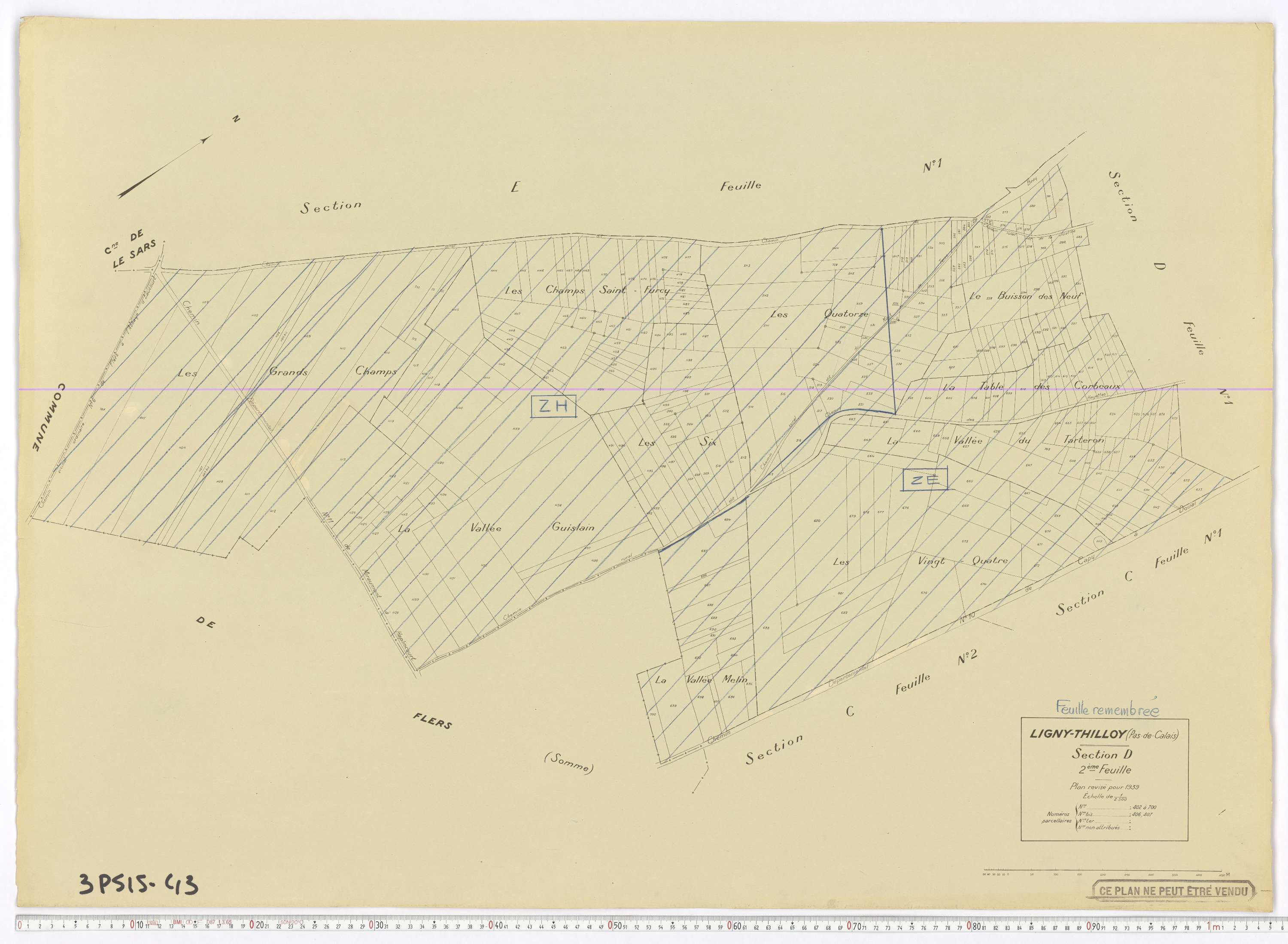 Ligny-Thilloy - Section D, feuille 2.