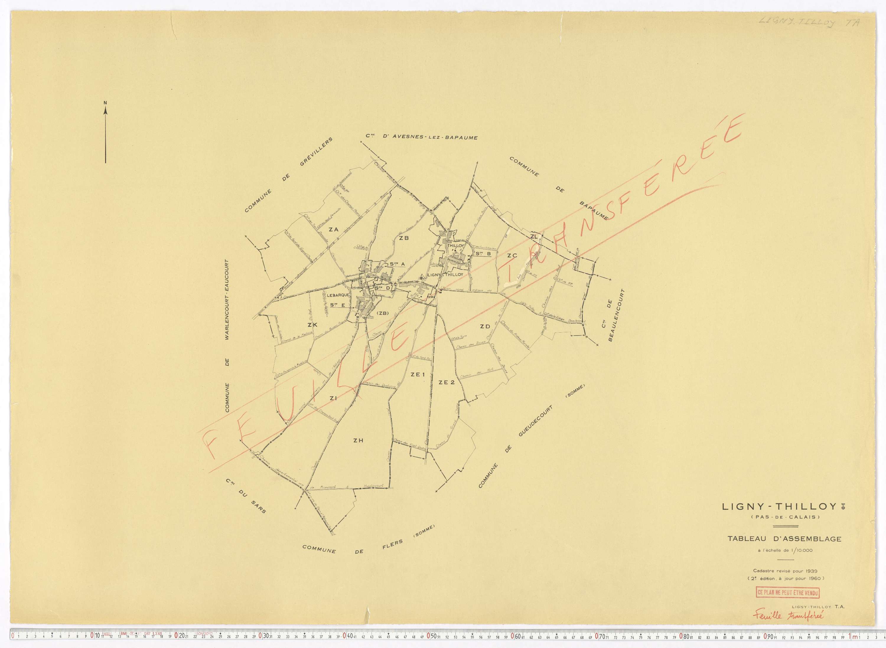Ligny-Thilloy - Tableau d'assemblage.