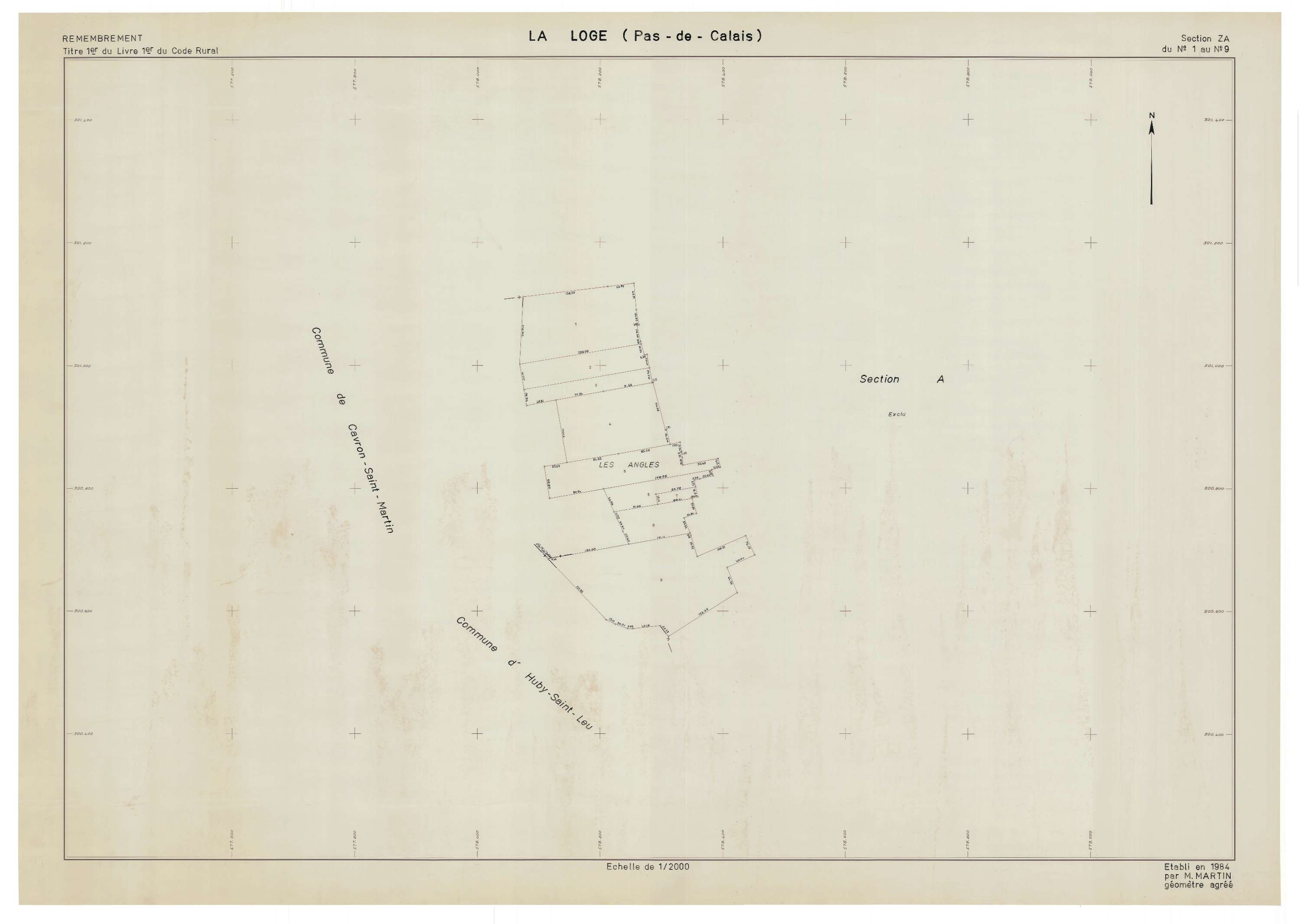 La Loge - Plan de remembrement : section ZA.