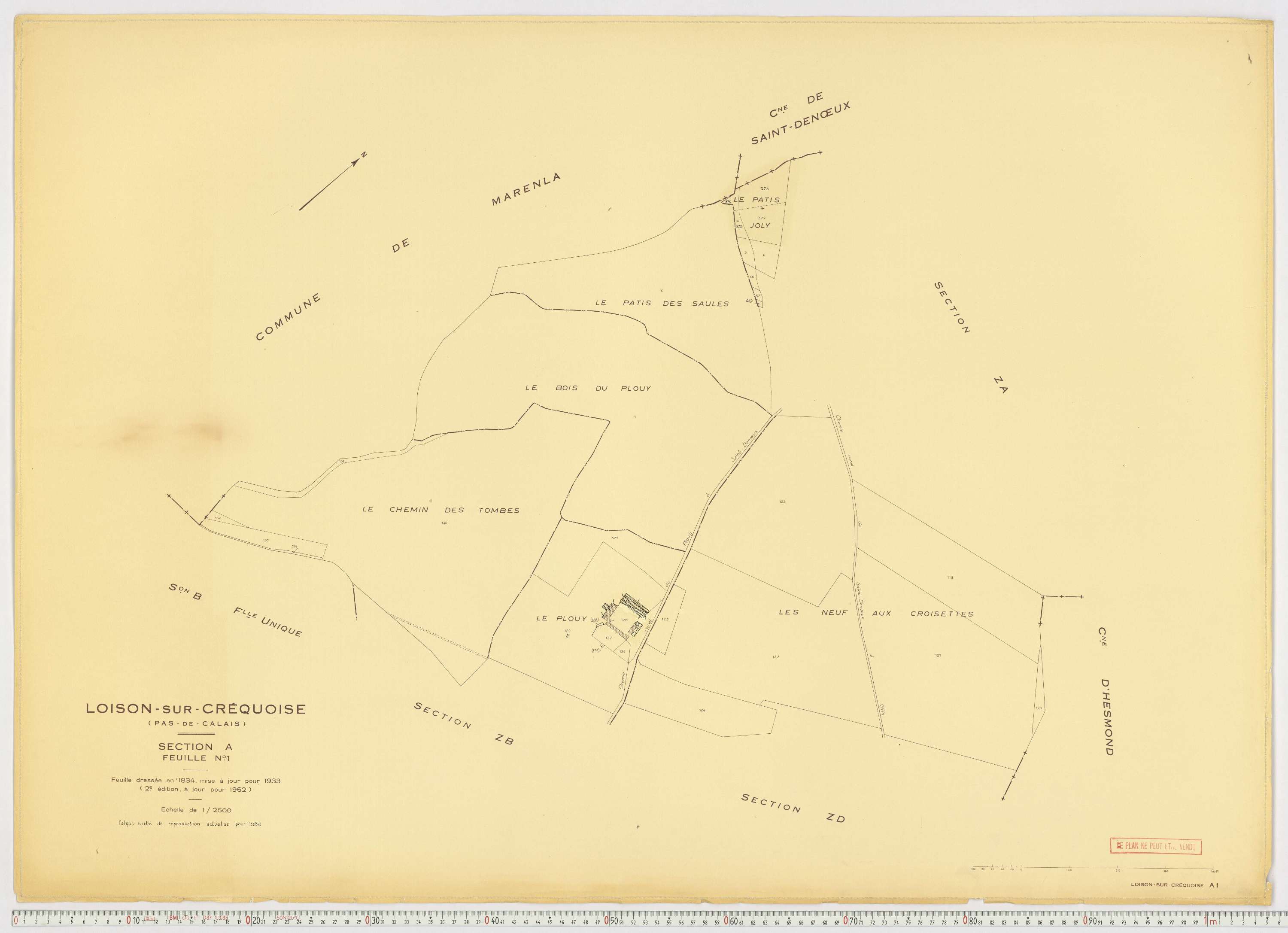 Loison-sur-Créquoise - Section A, feuille 1.