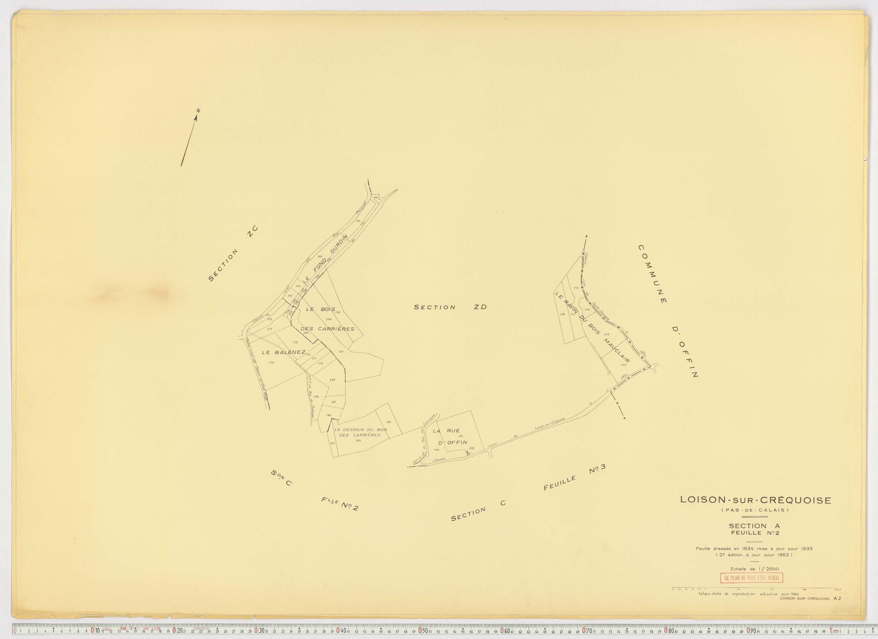 Loison-sur-Créquoise - Section A, feuille 2.