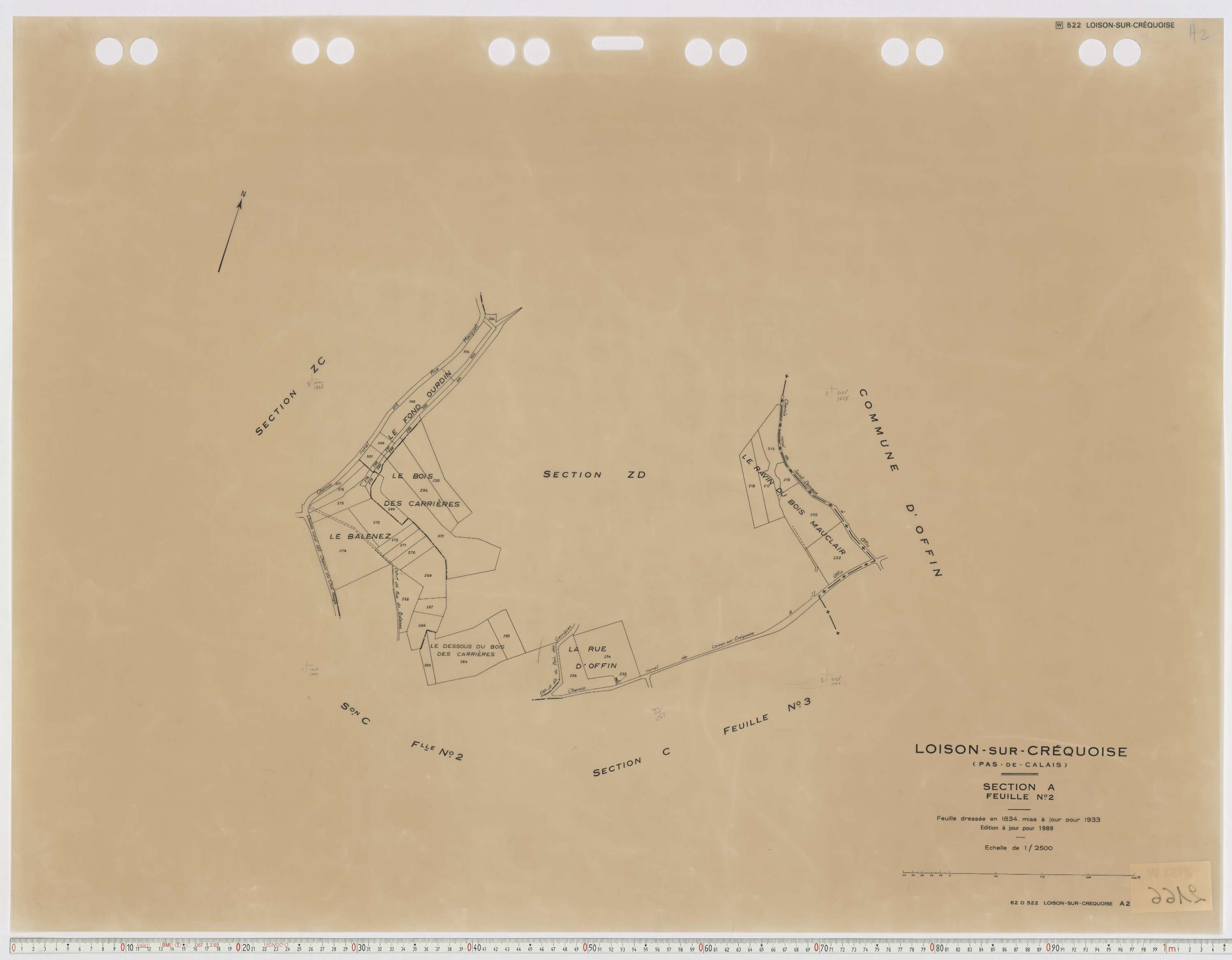 Loison-sur-Créquoise - Section A, feuille 2.