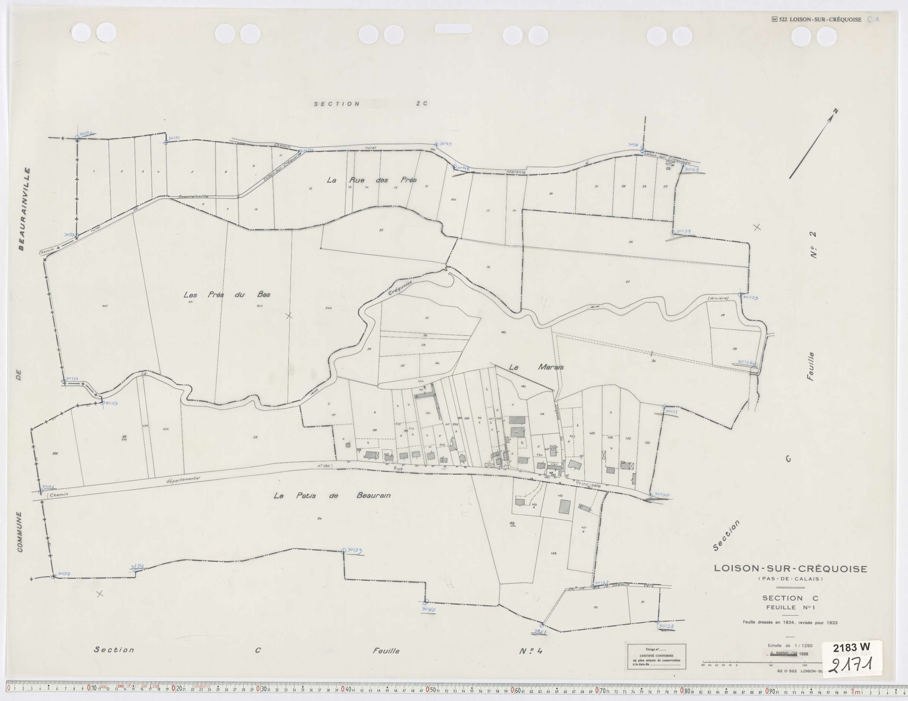 Loison-sur-Créquoise - Section C, feuille 1.