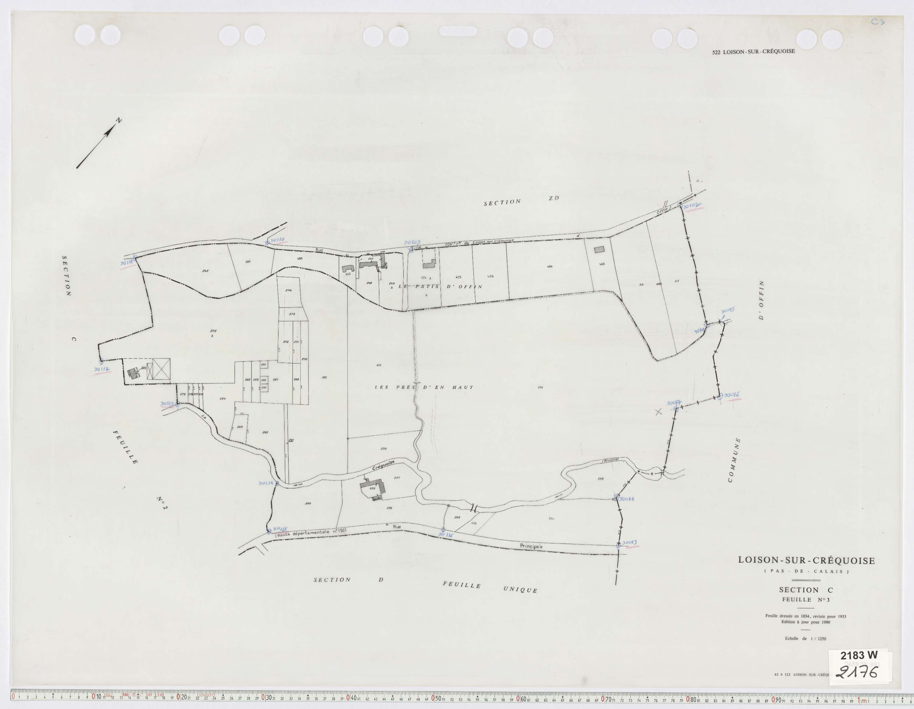 Loison-sur-Créquoise - Section C, feuille 3.