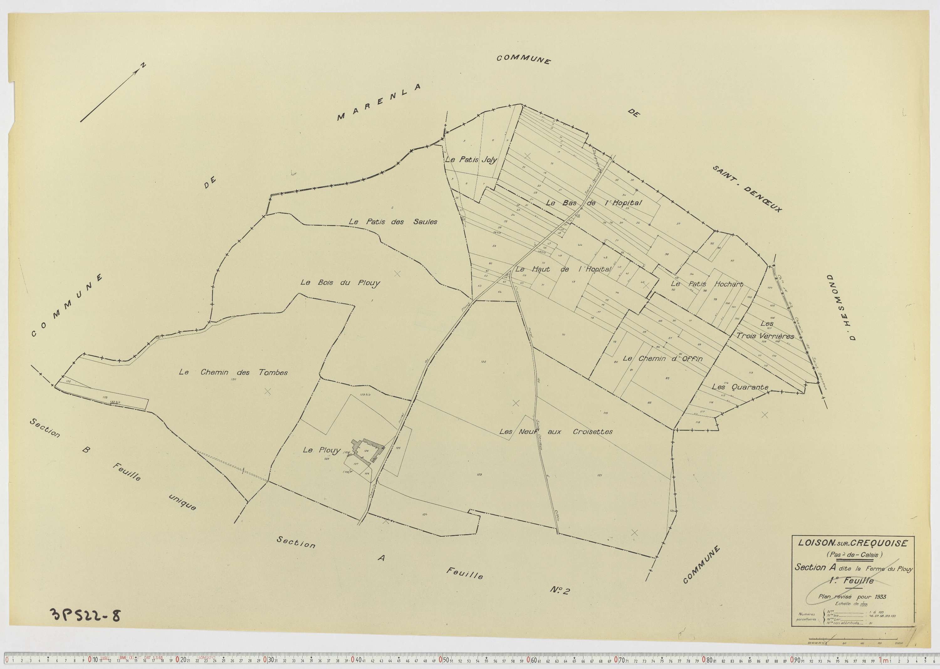 Loison-sur-Créquoise - Section A, feuille 1.