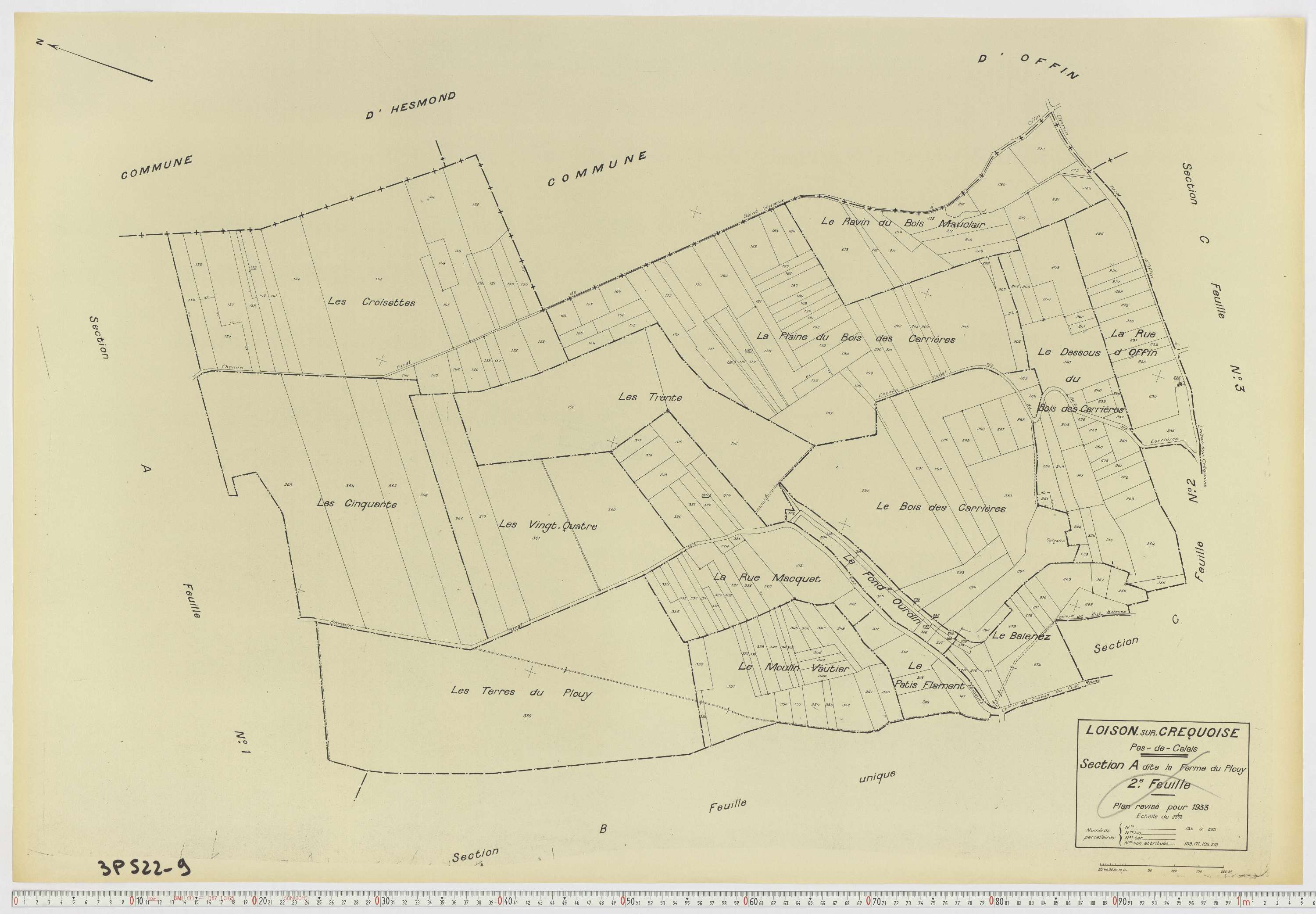 Loison-sur-Créquoise - Section A, feuille 2.