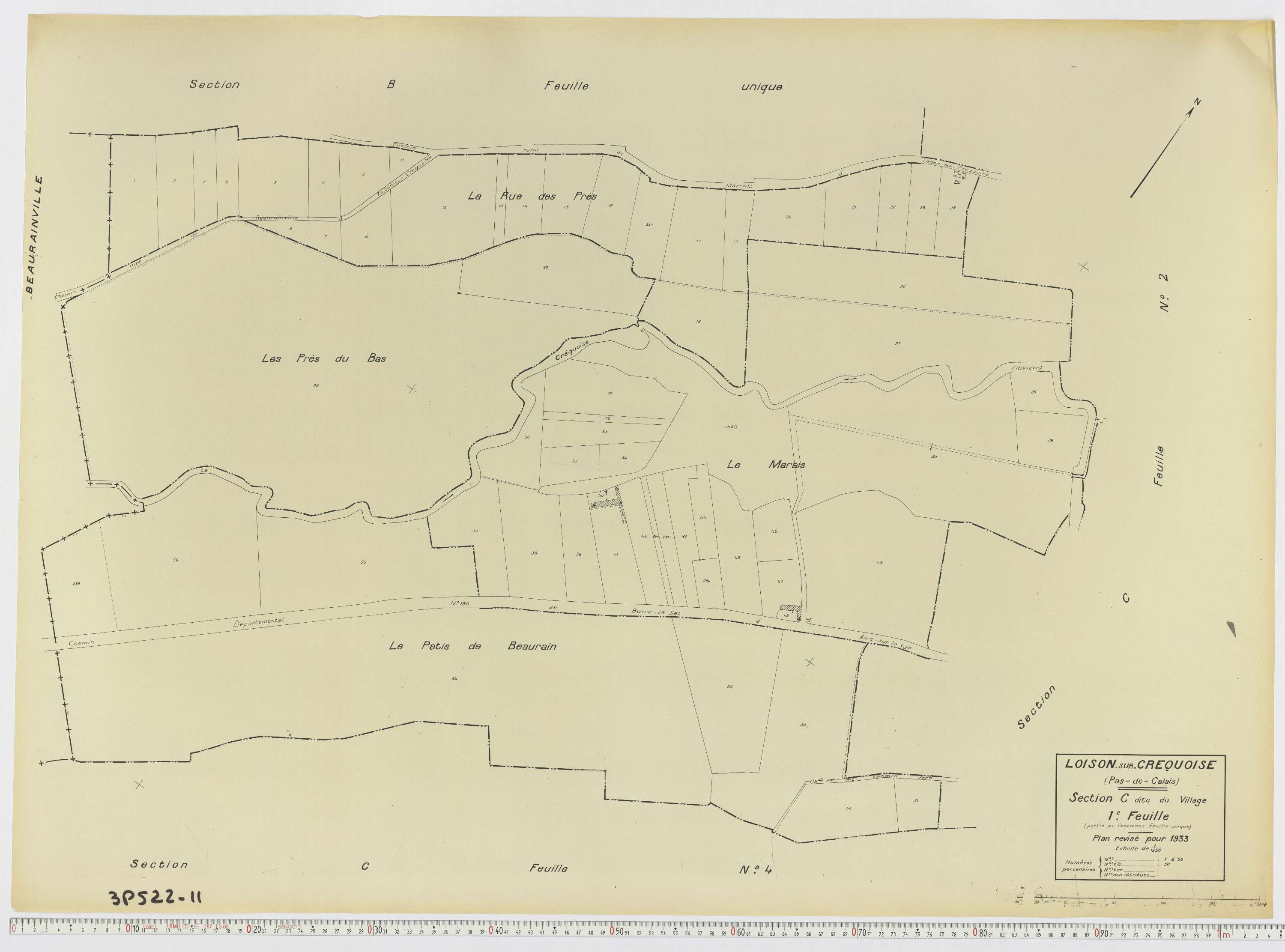 Loison-sur-Créquoise - Section C, feuille 1.