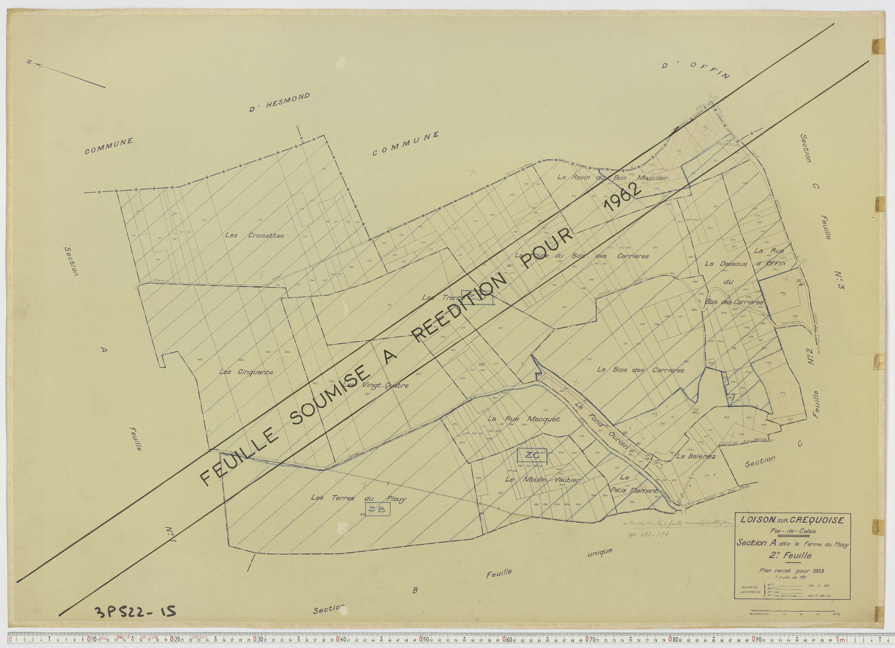 Loison-sur-Créquoise - Section A, feuille 2.