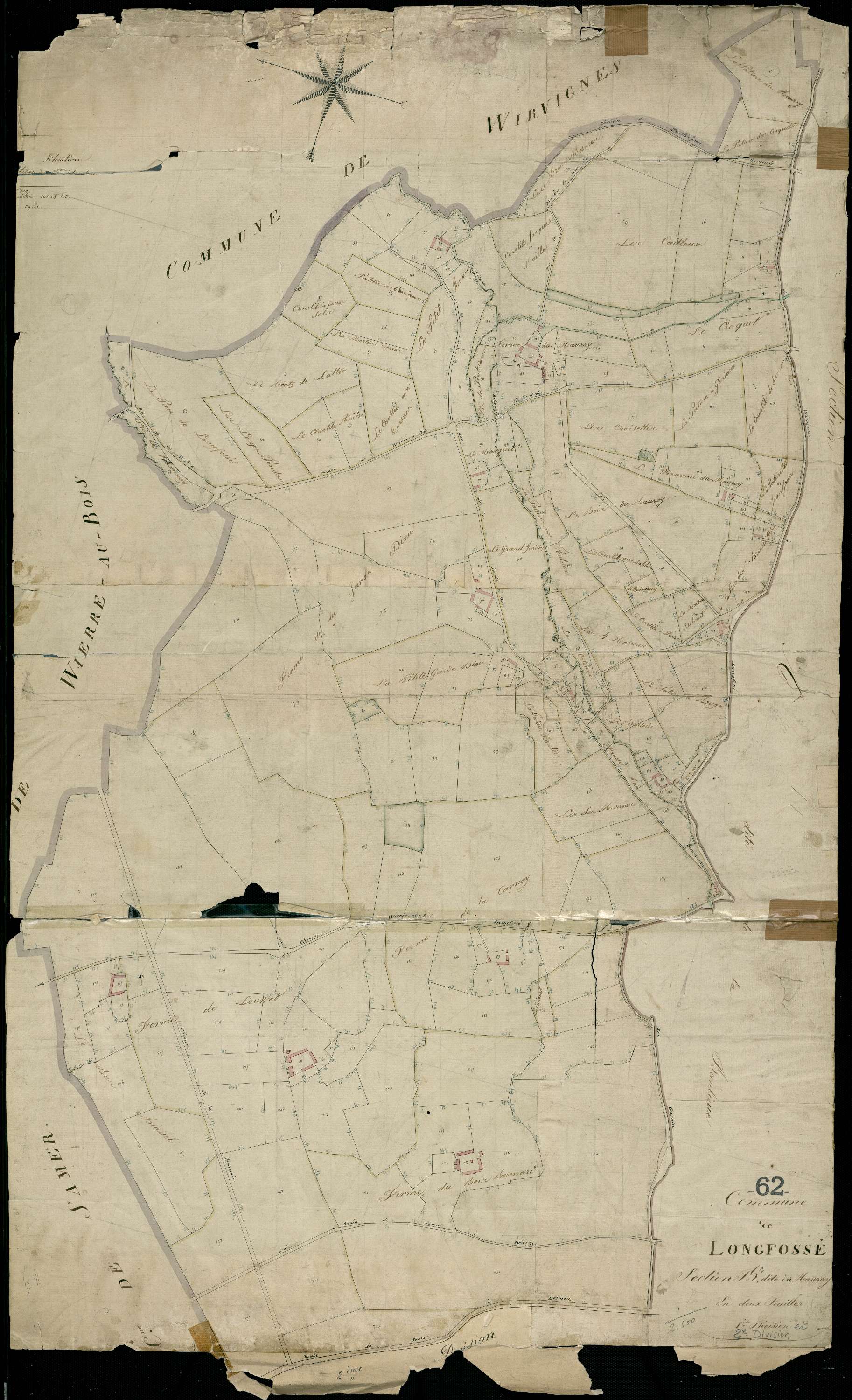 Longfossé - Section B, 1re feuille
