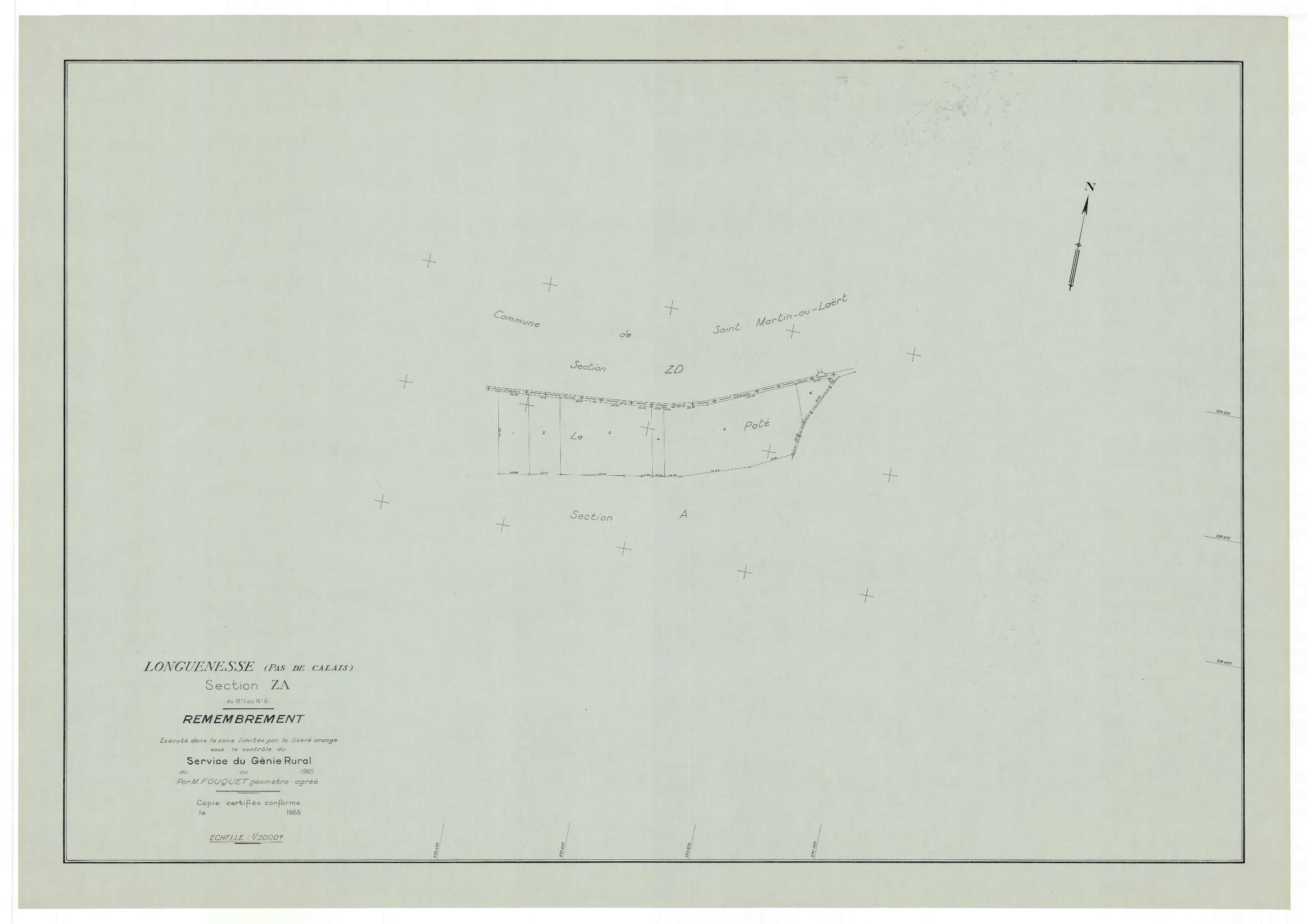 Longuenesse - Plan de remembrement : section ZA.