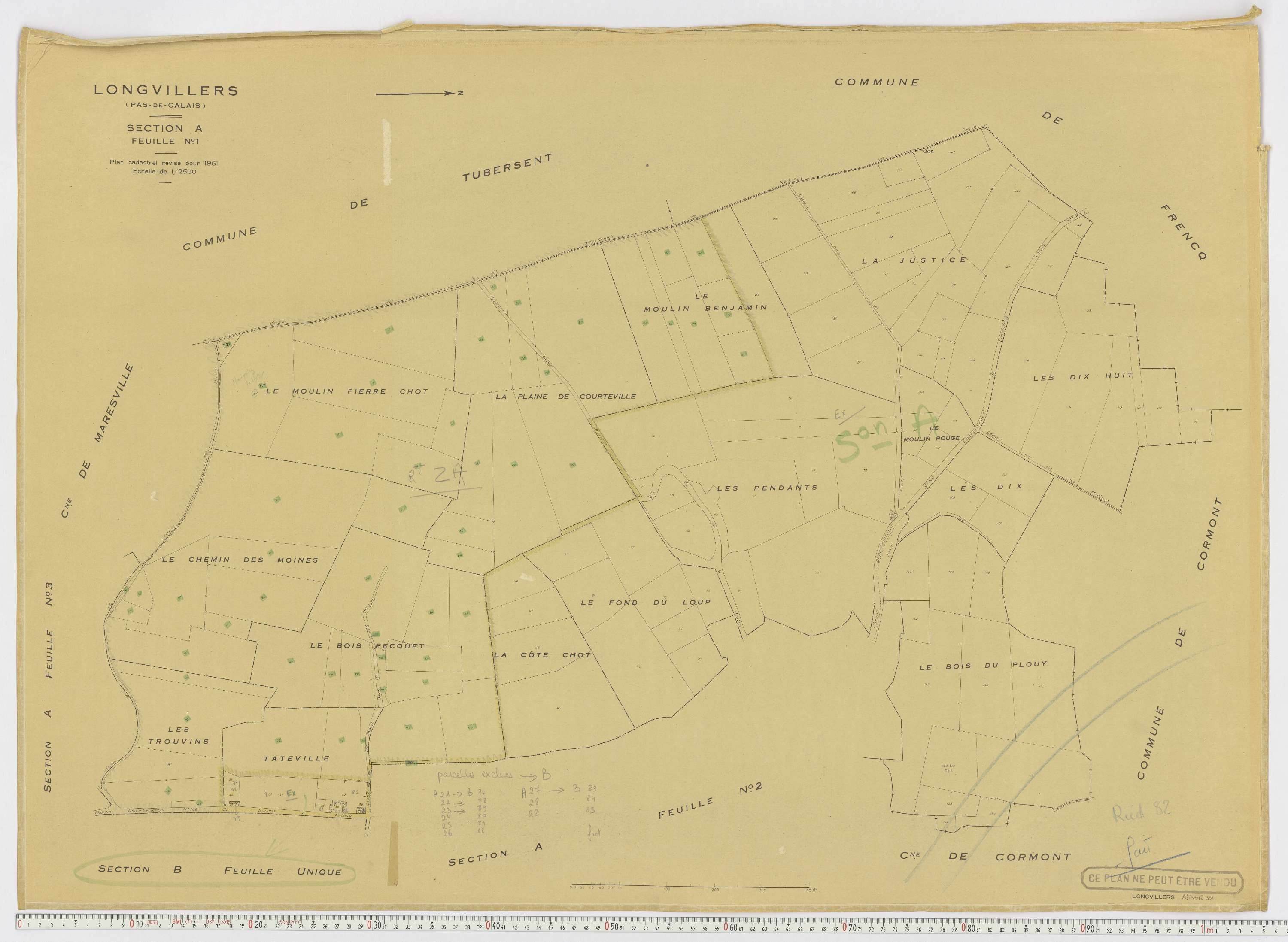 Longvilliers - Section A, feuille 1.