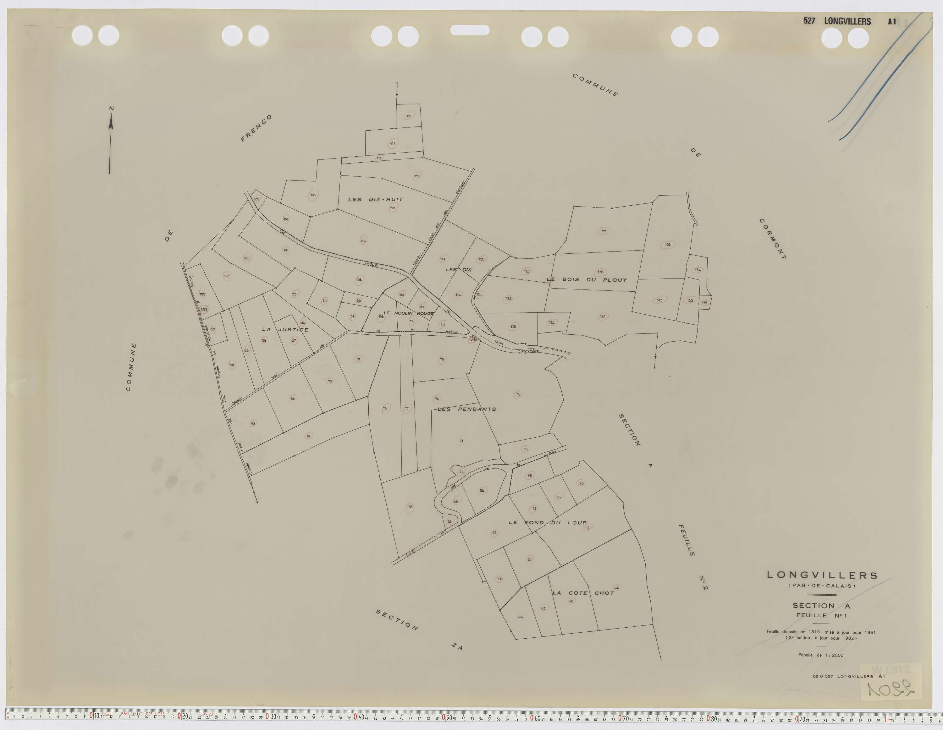 Longvilliers - Section A, feuille 1.