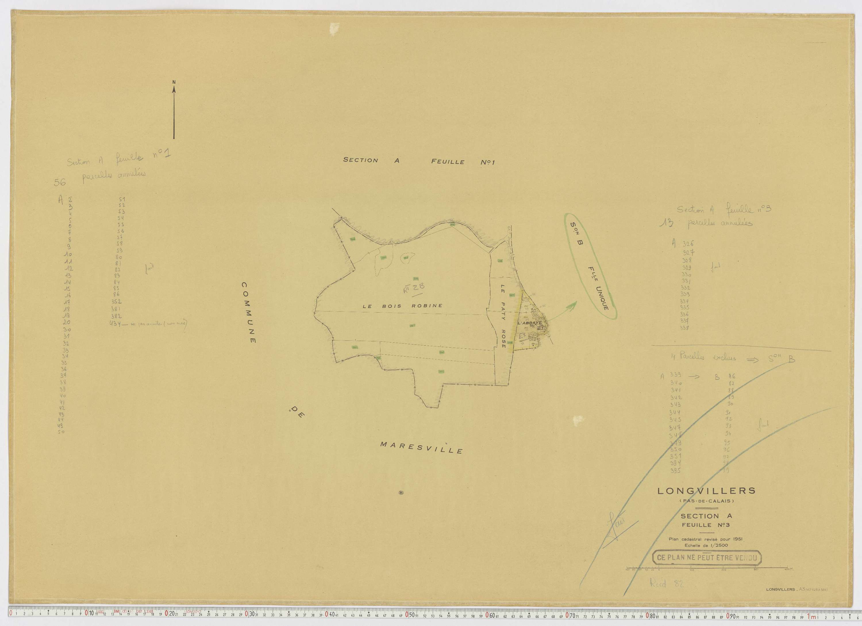 Longvilliers - Section A, feuille 3.