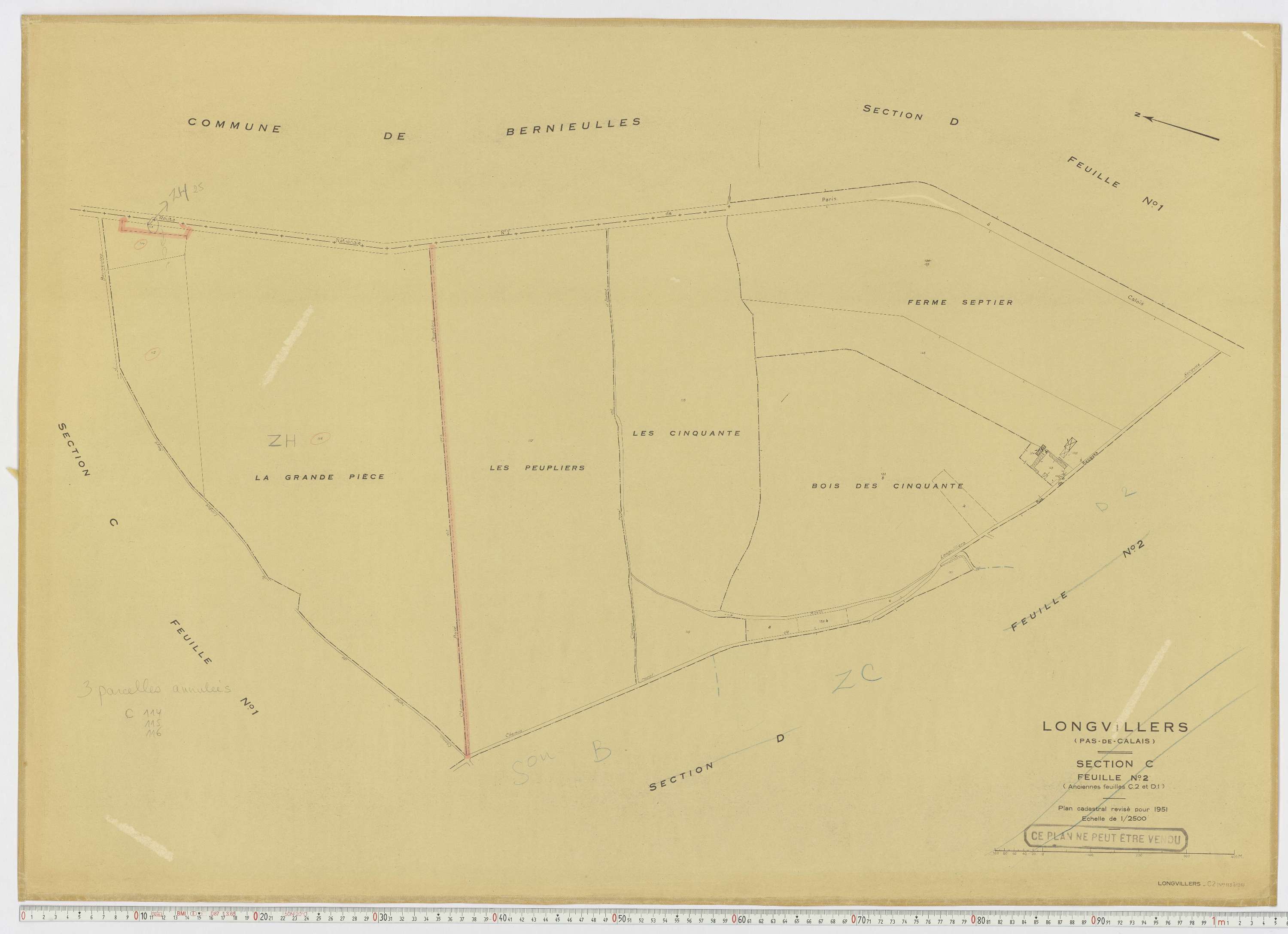 Longvilliers - Section C, feuille 2.