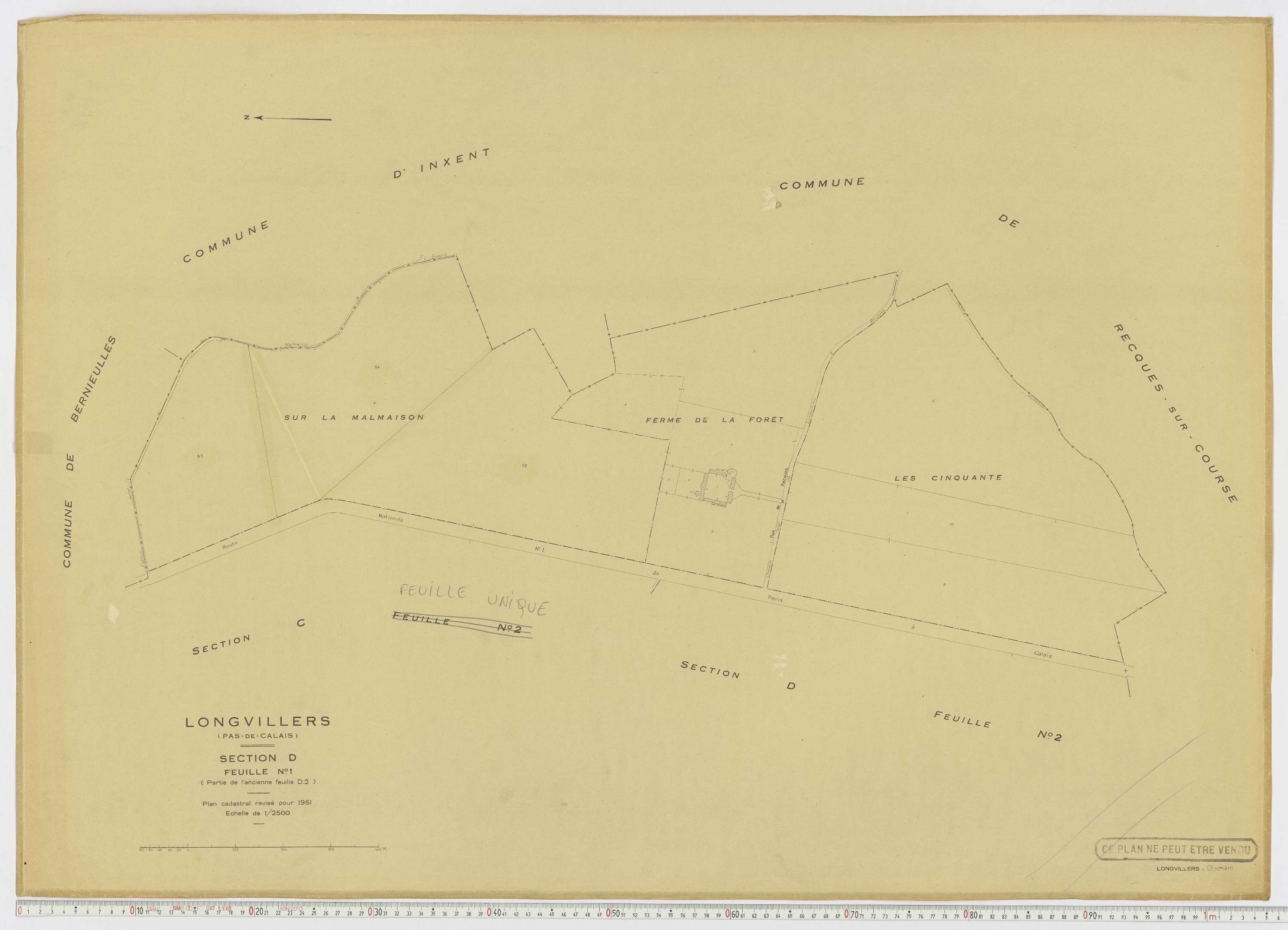 Longvilliers - Section D, feuille 1.