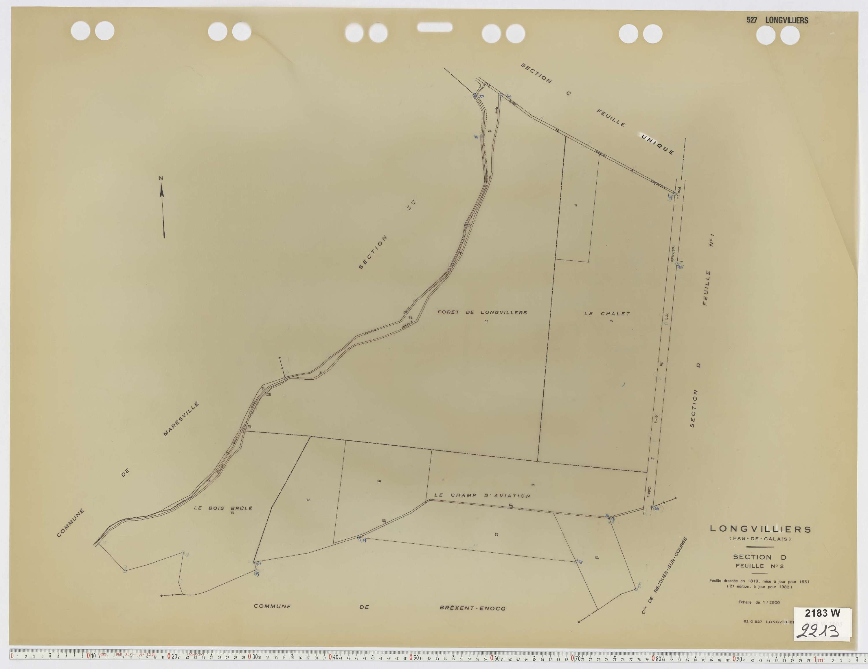 Longvilliers - Section D, feuille 2.