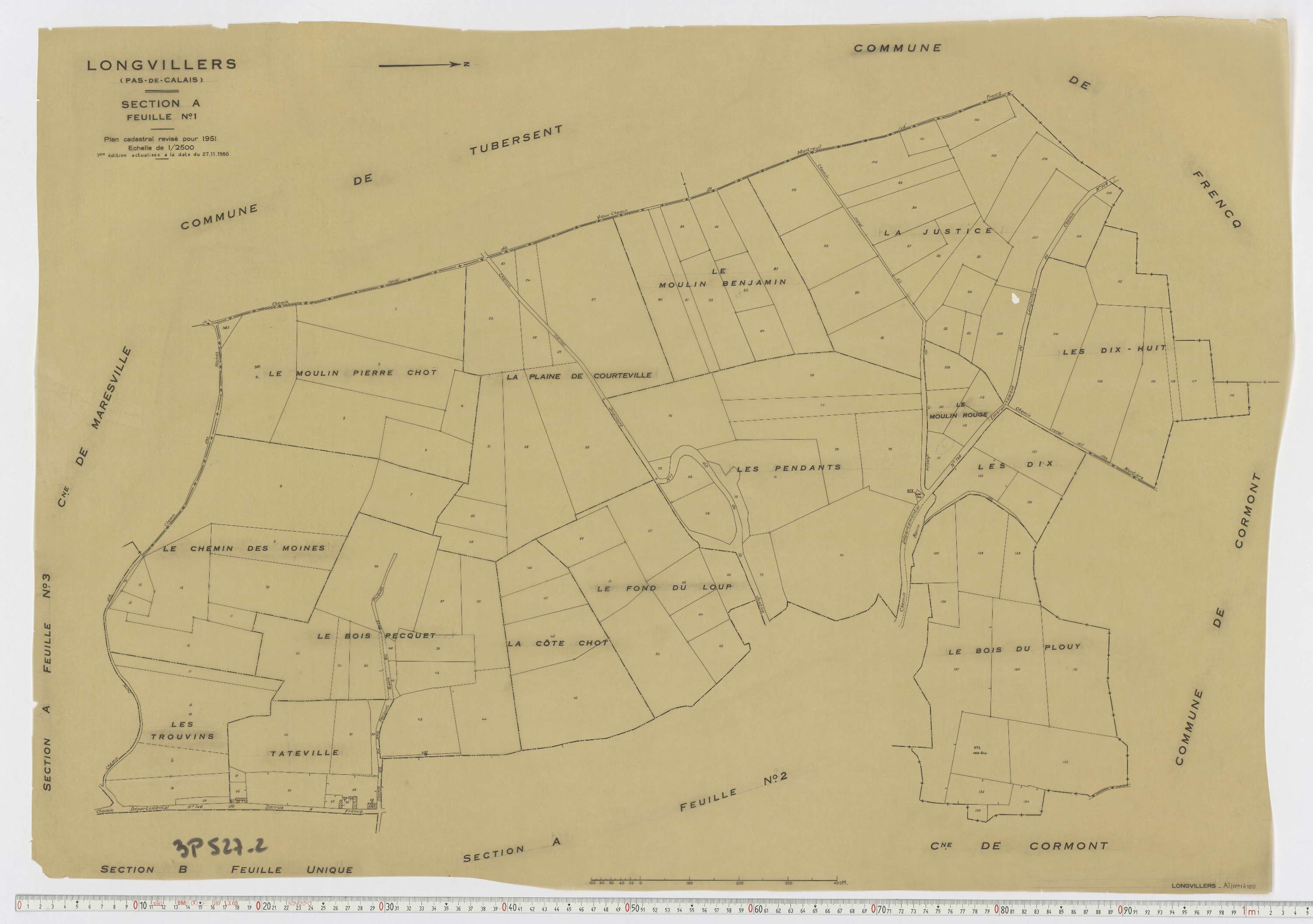 Longvilliers - Section A, feuille 1.