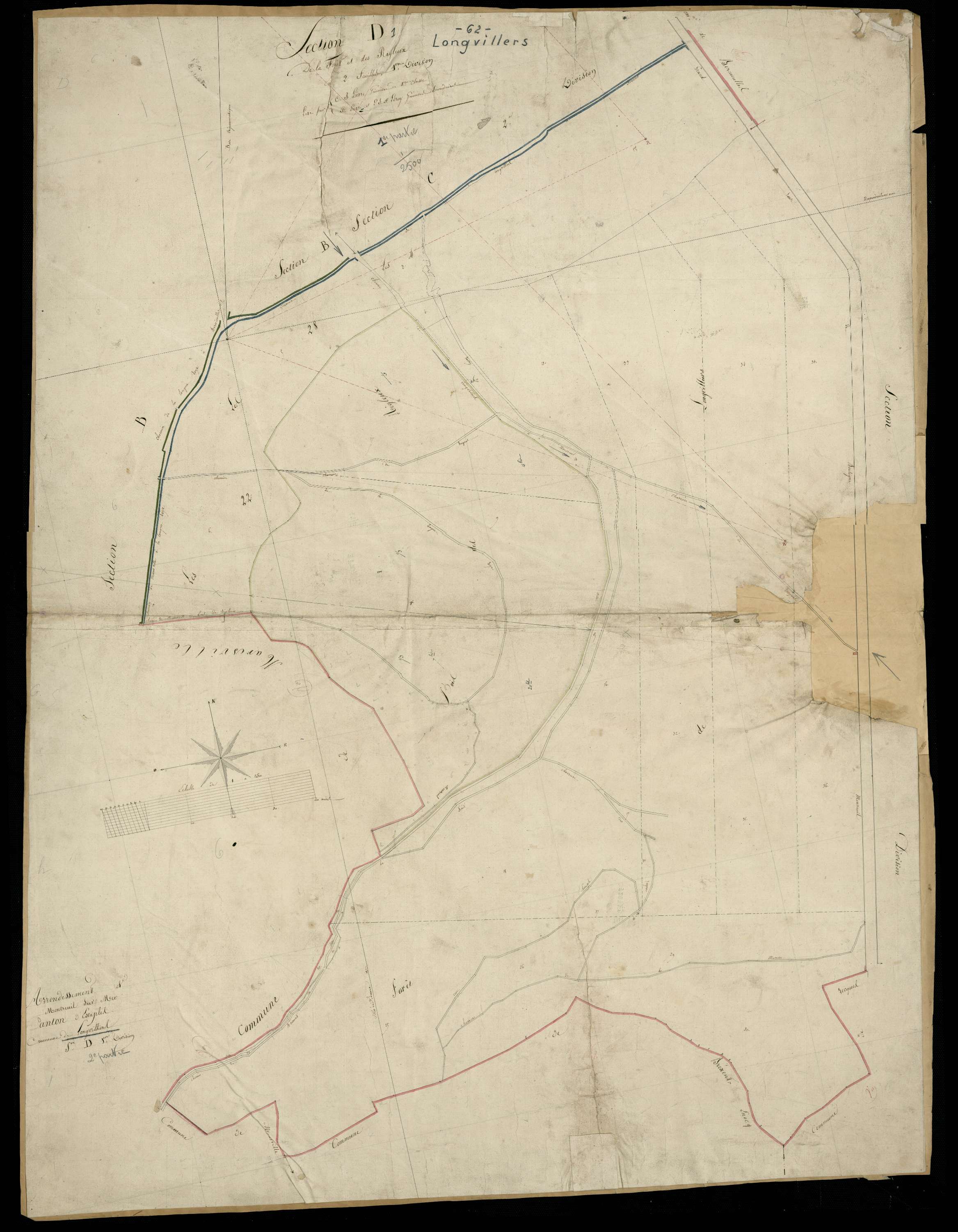 Longvilliers - Section D, 1re feuille