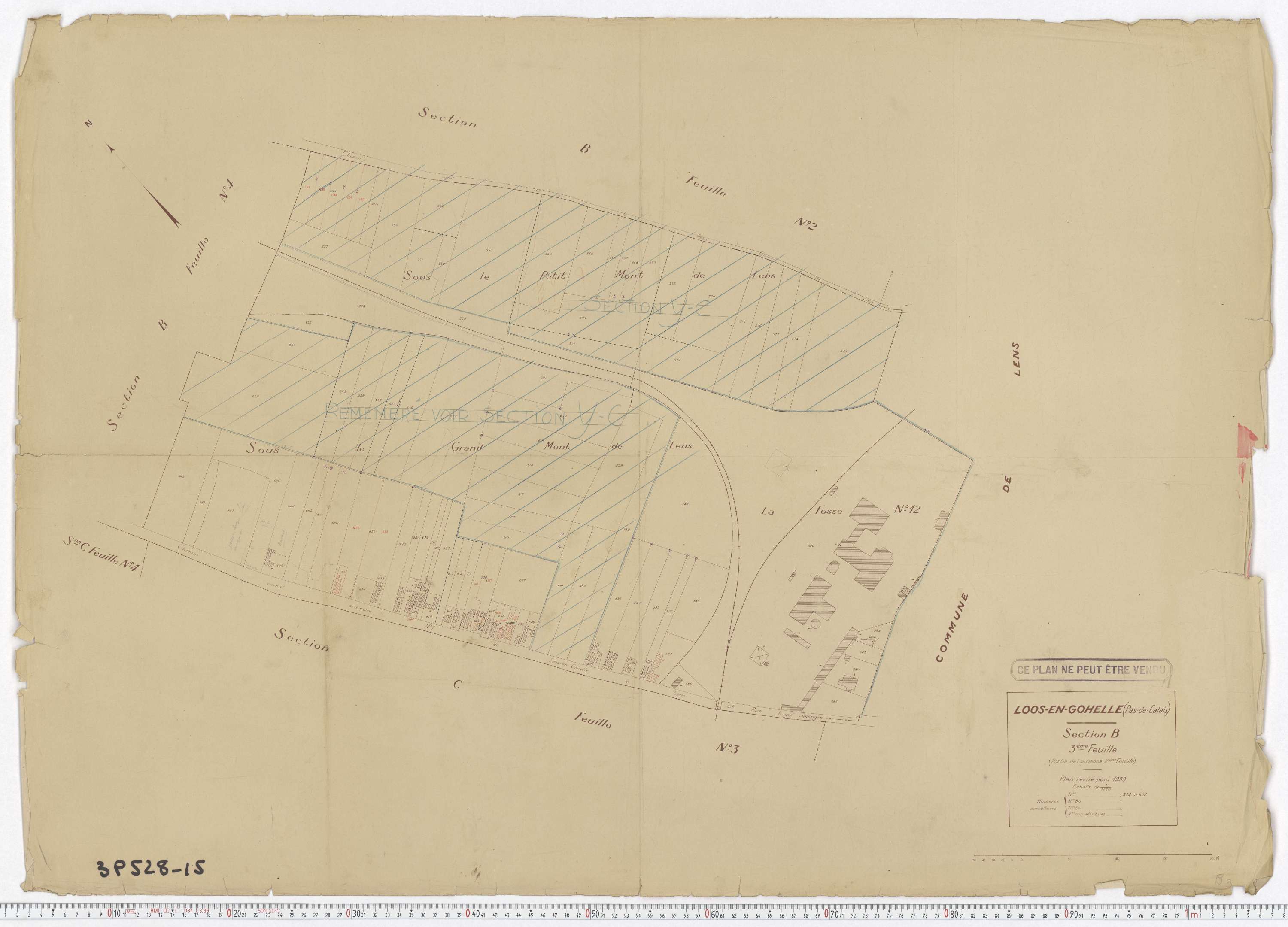 Loos-en-Gohelle - Section B, feuille 3.