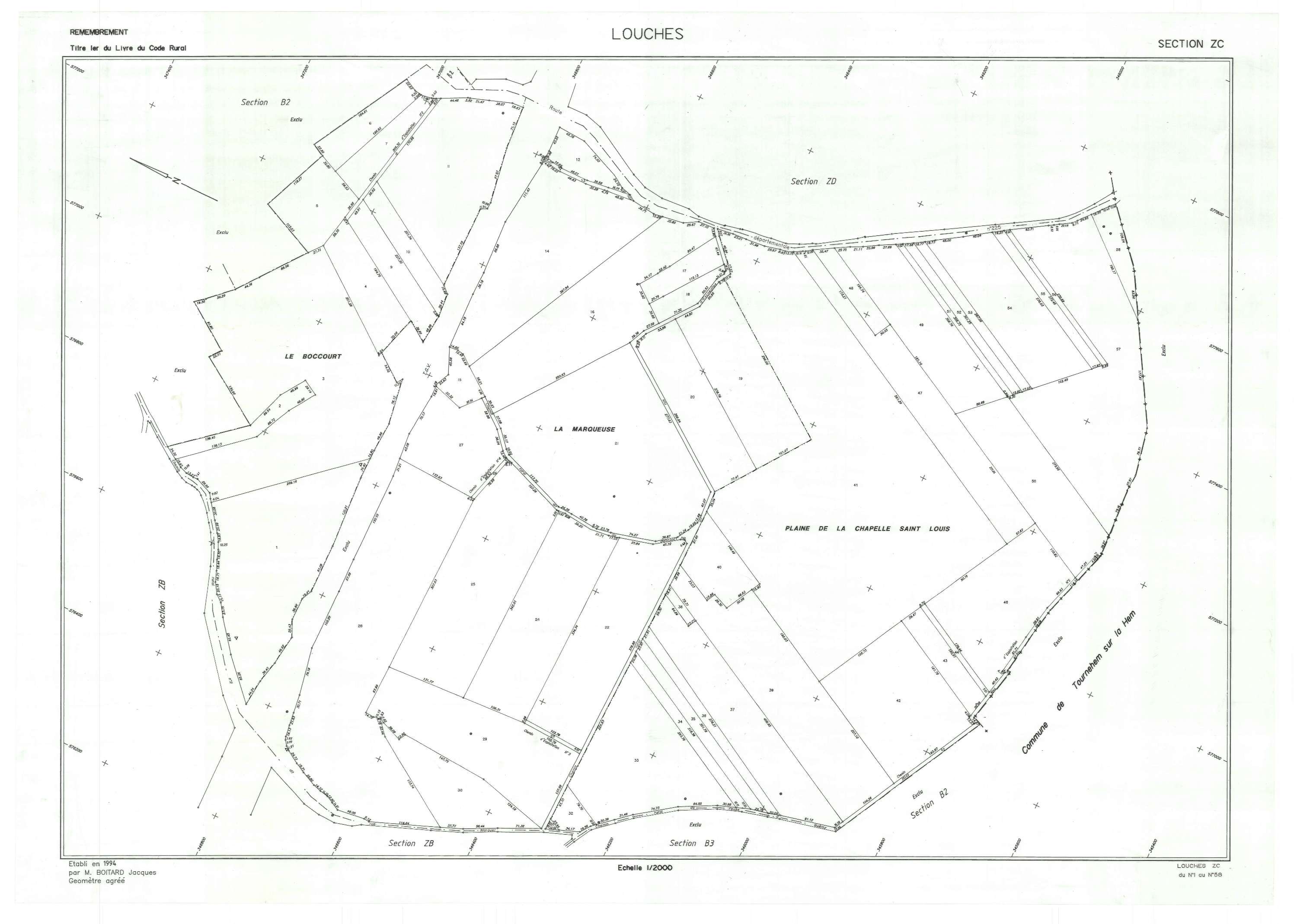 Louches - Plan de remembrement : section ZC.