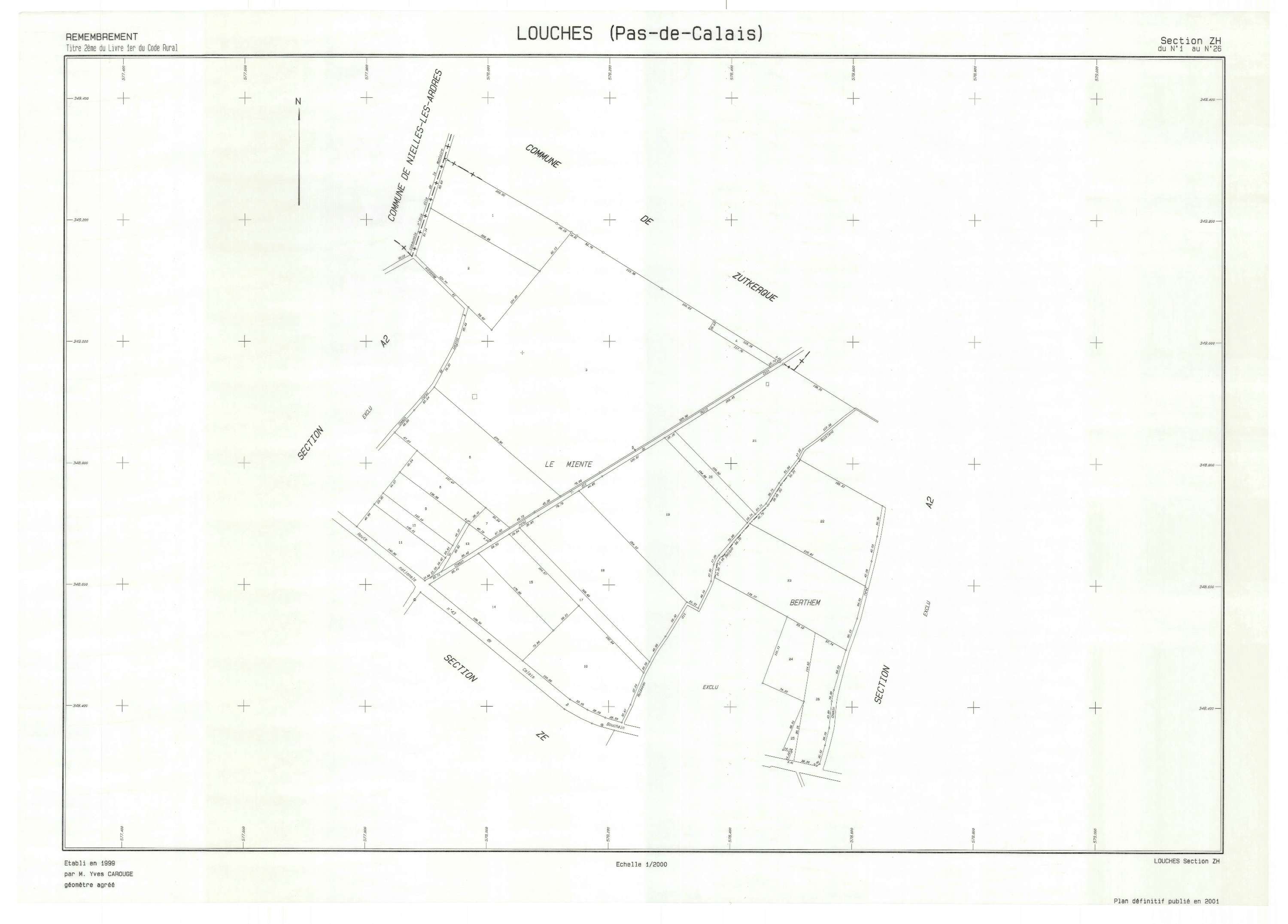 Louches - Plan de remembrement : section ZH.