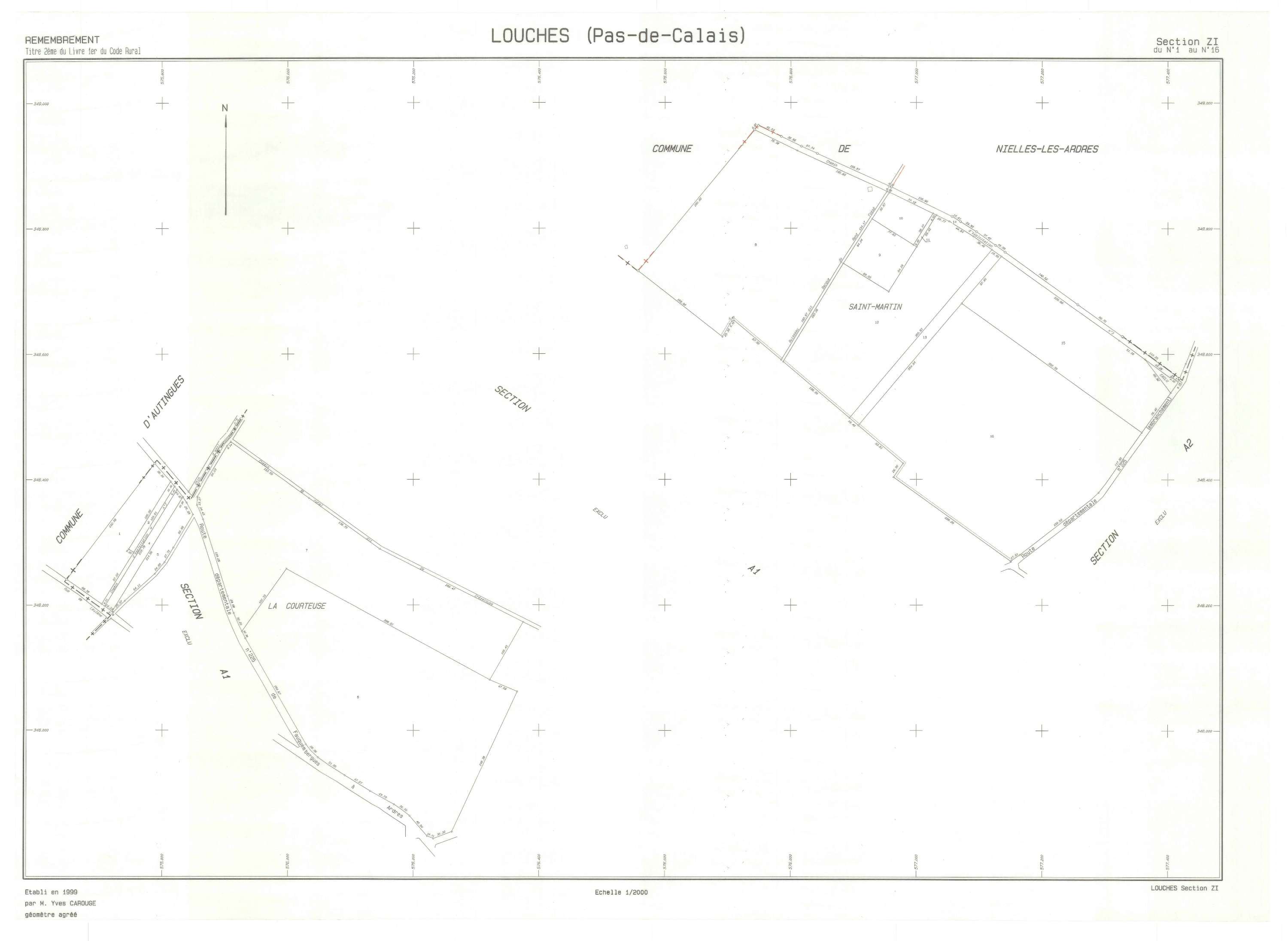 Louches - Plan de remembrement : section ZI.
