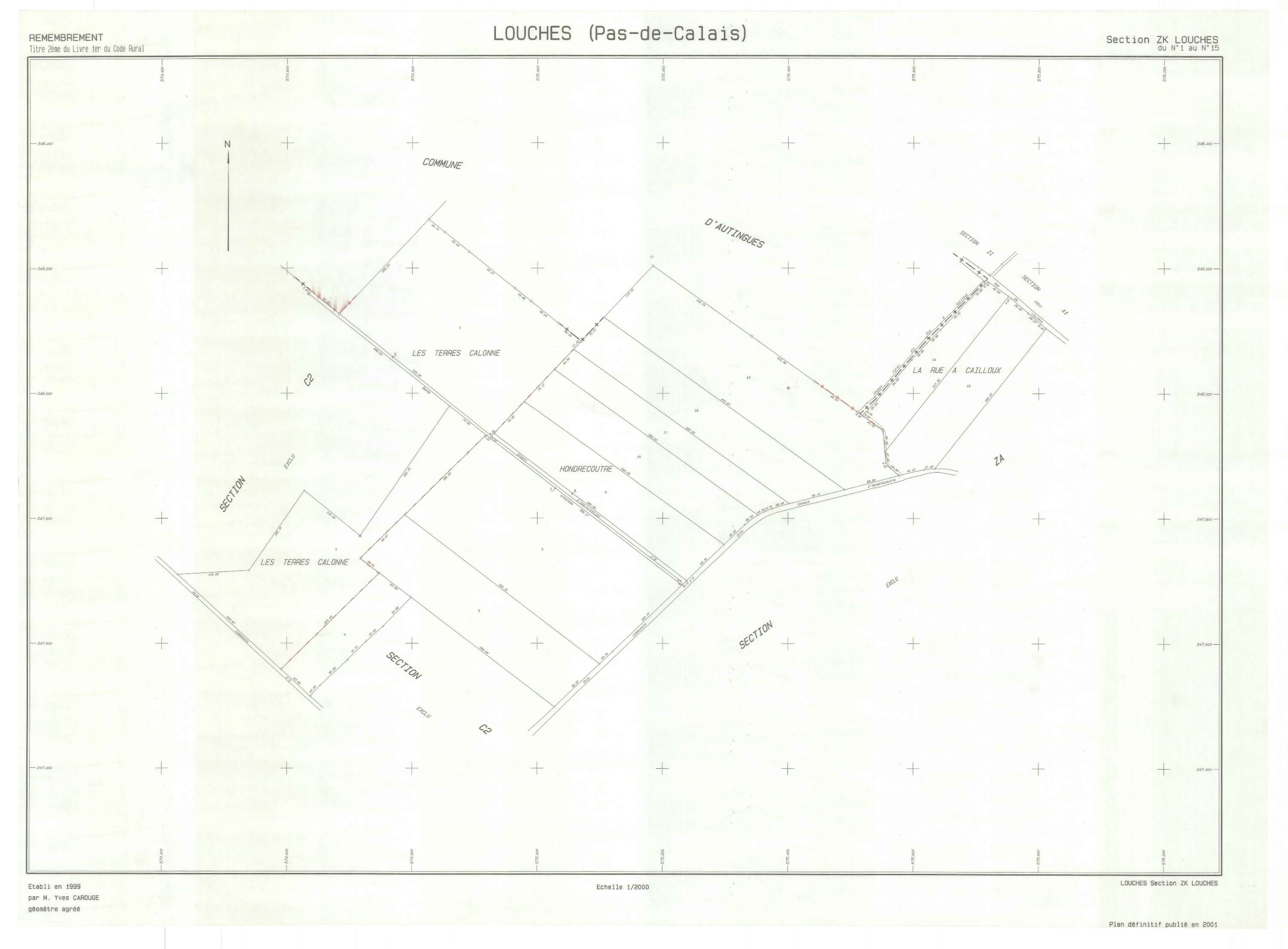 Louches - Plan de remembrement : section ZK.