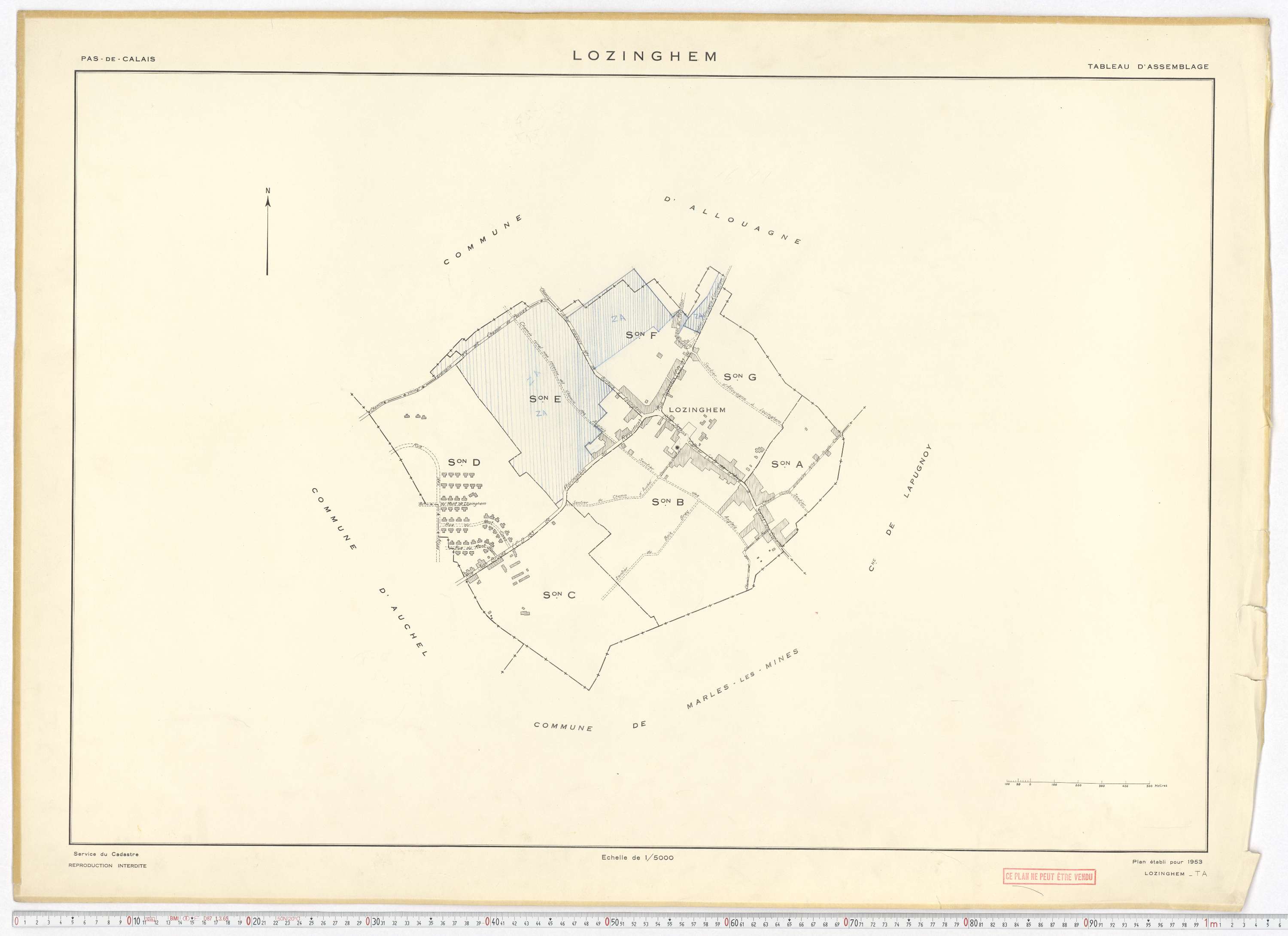 Lozinghem - Tableau d'assemblage.