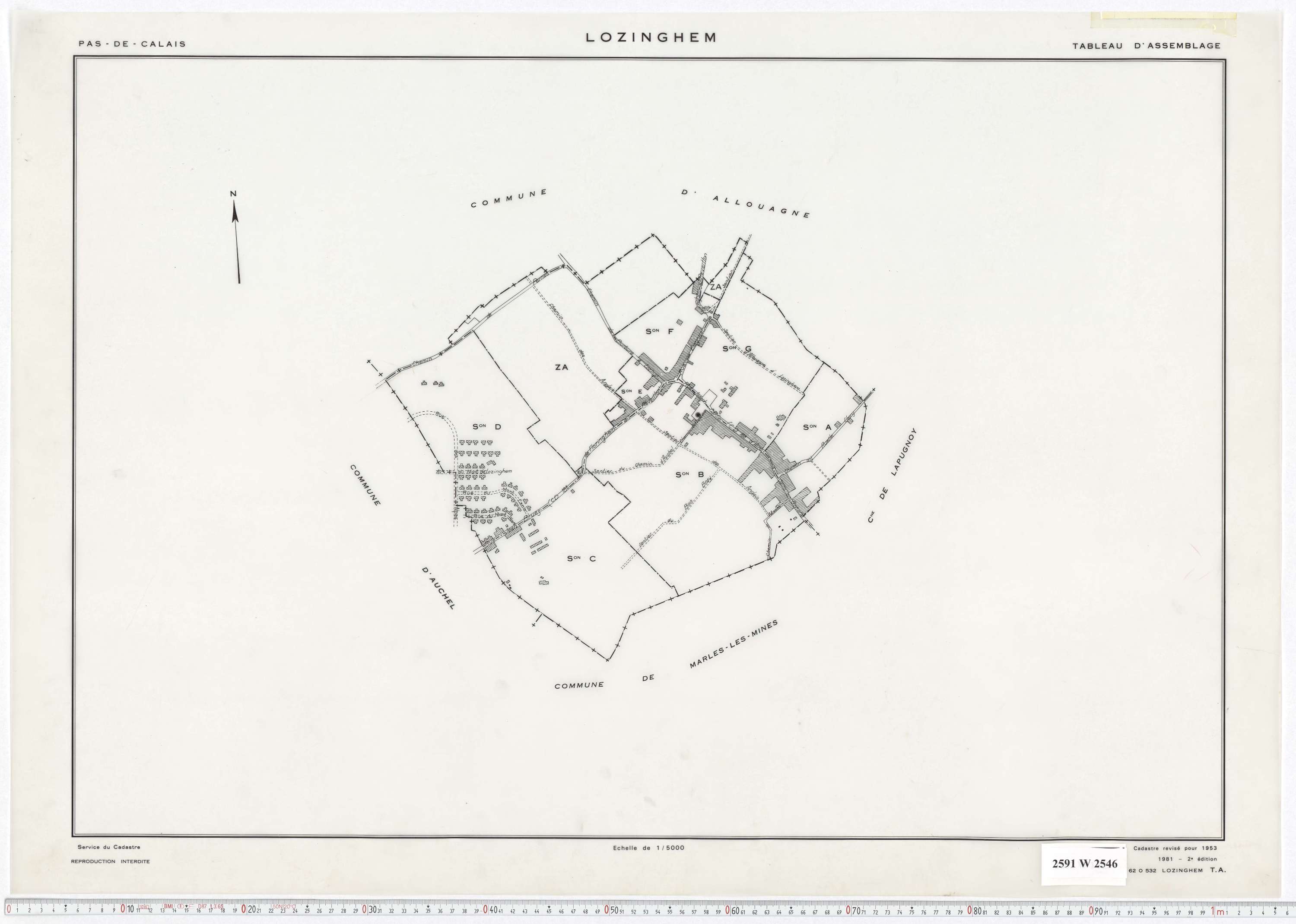 Lozinghem - Tableau d'assemblage.