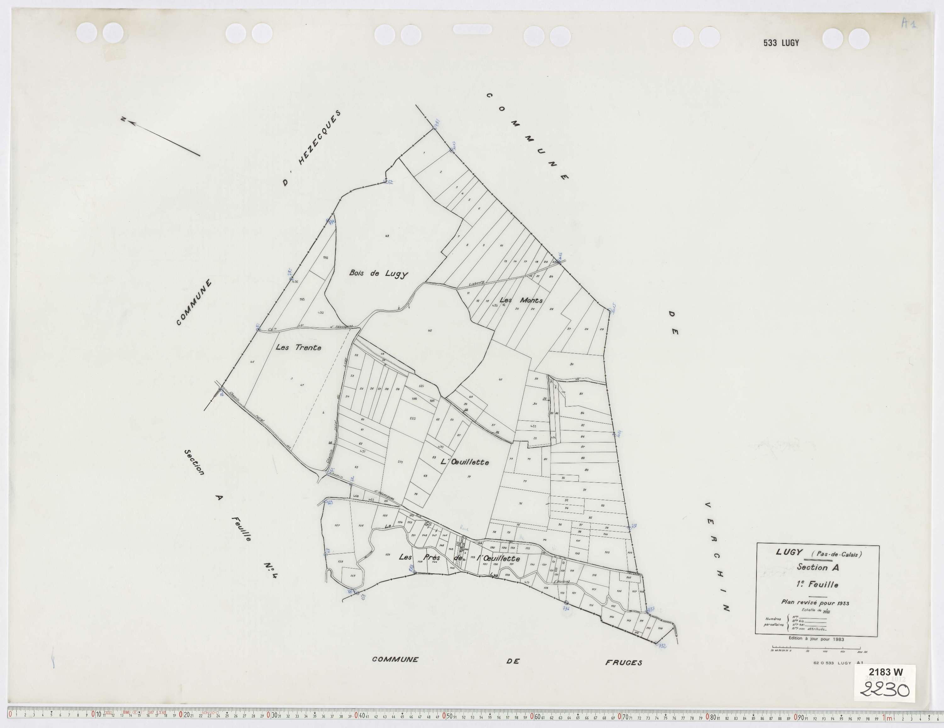 Lugy - Section A, feuille 1.