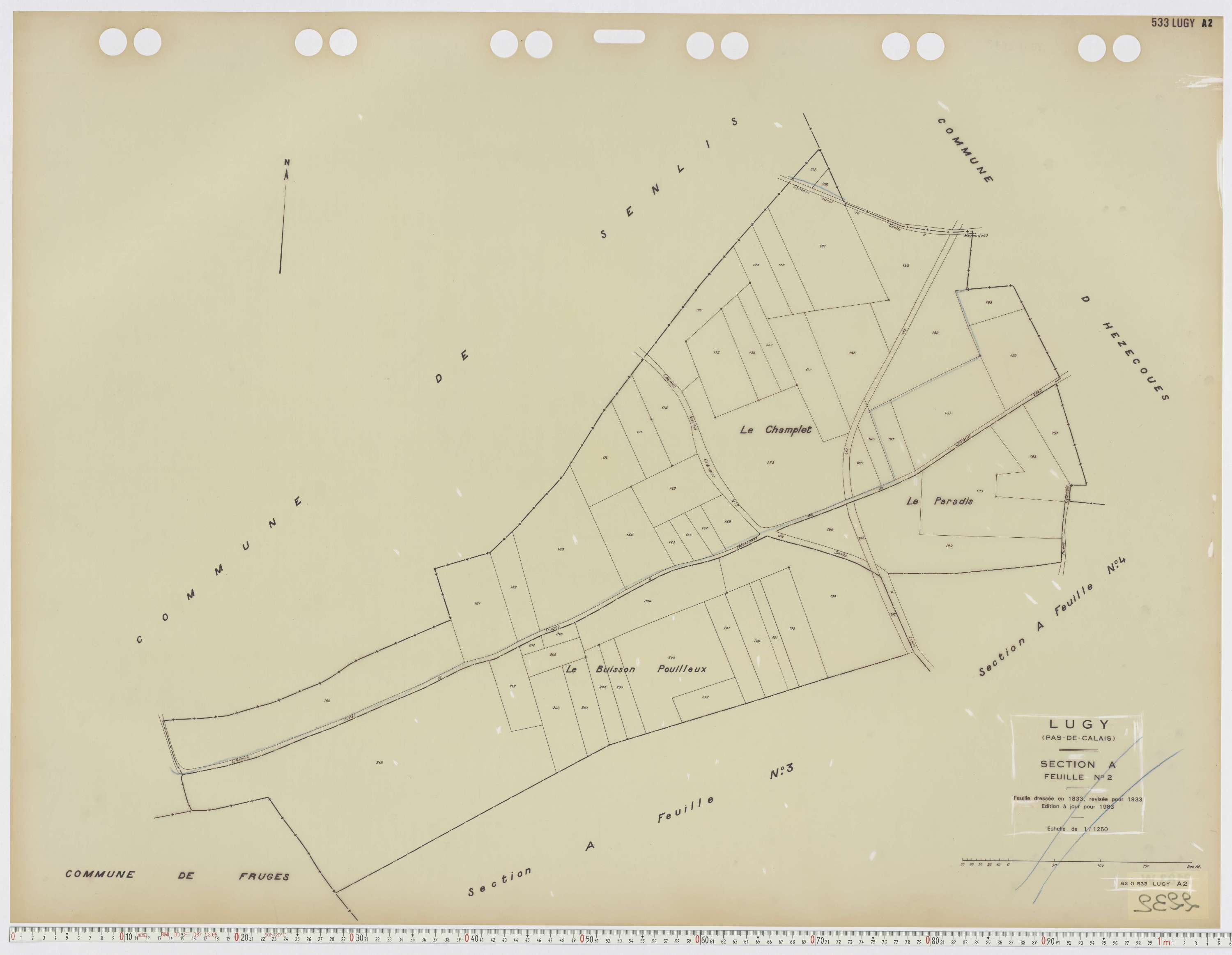 Lugy - Section A, feuille 2.