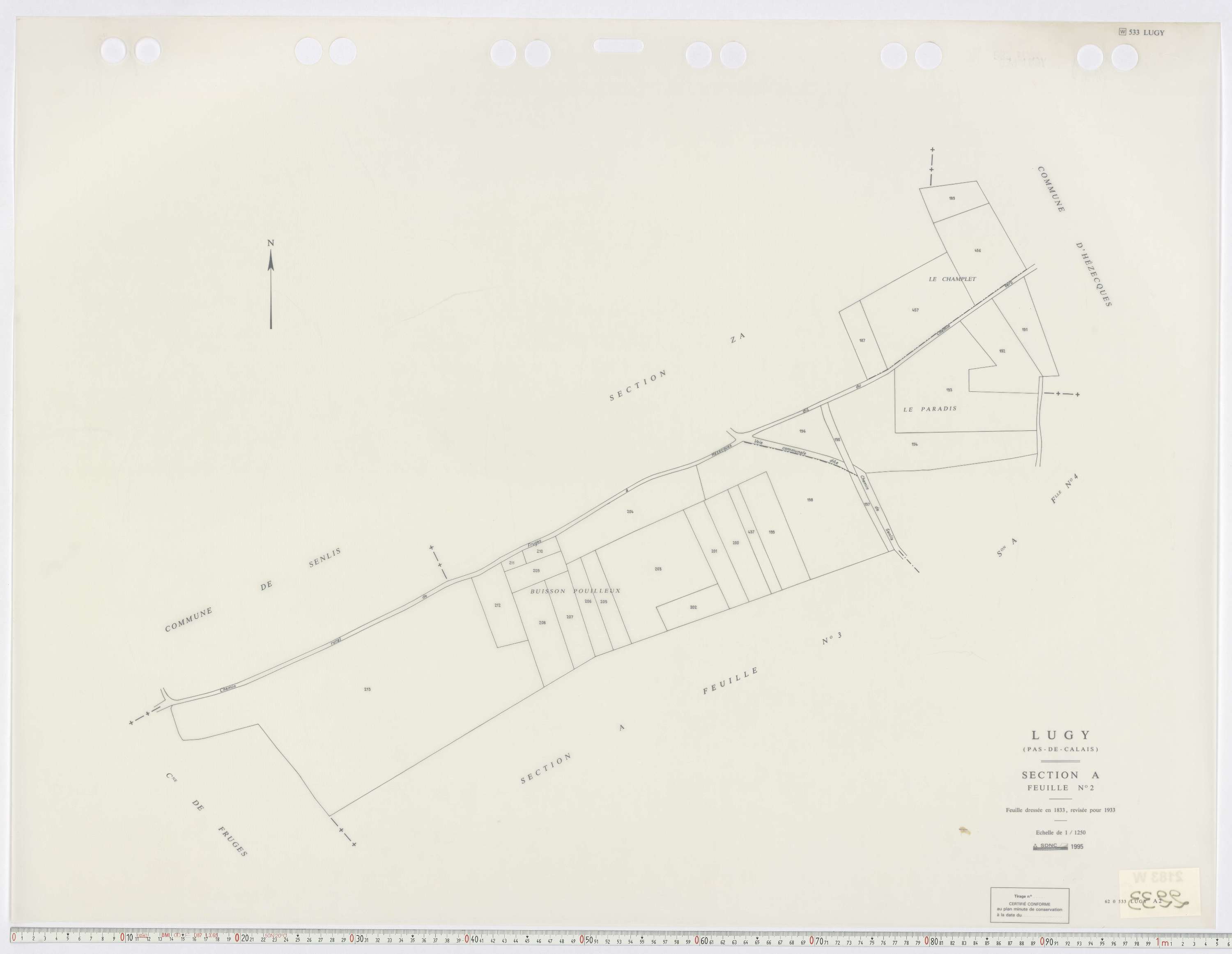 Lugy - Section A, feuille 2.