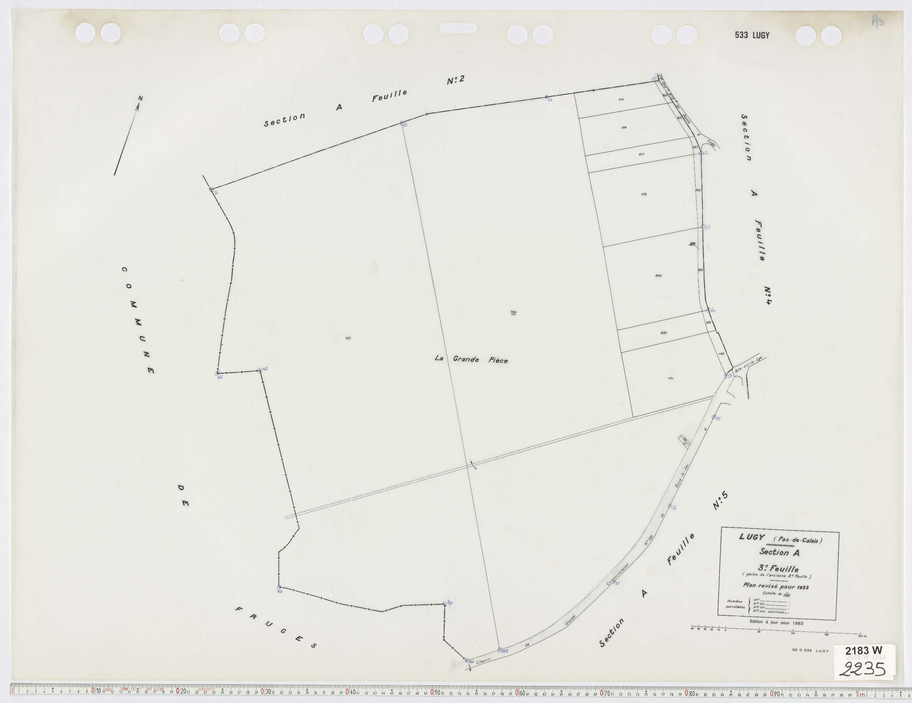 Lugy - Section A, feuille 3.
