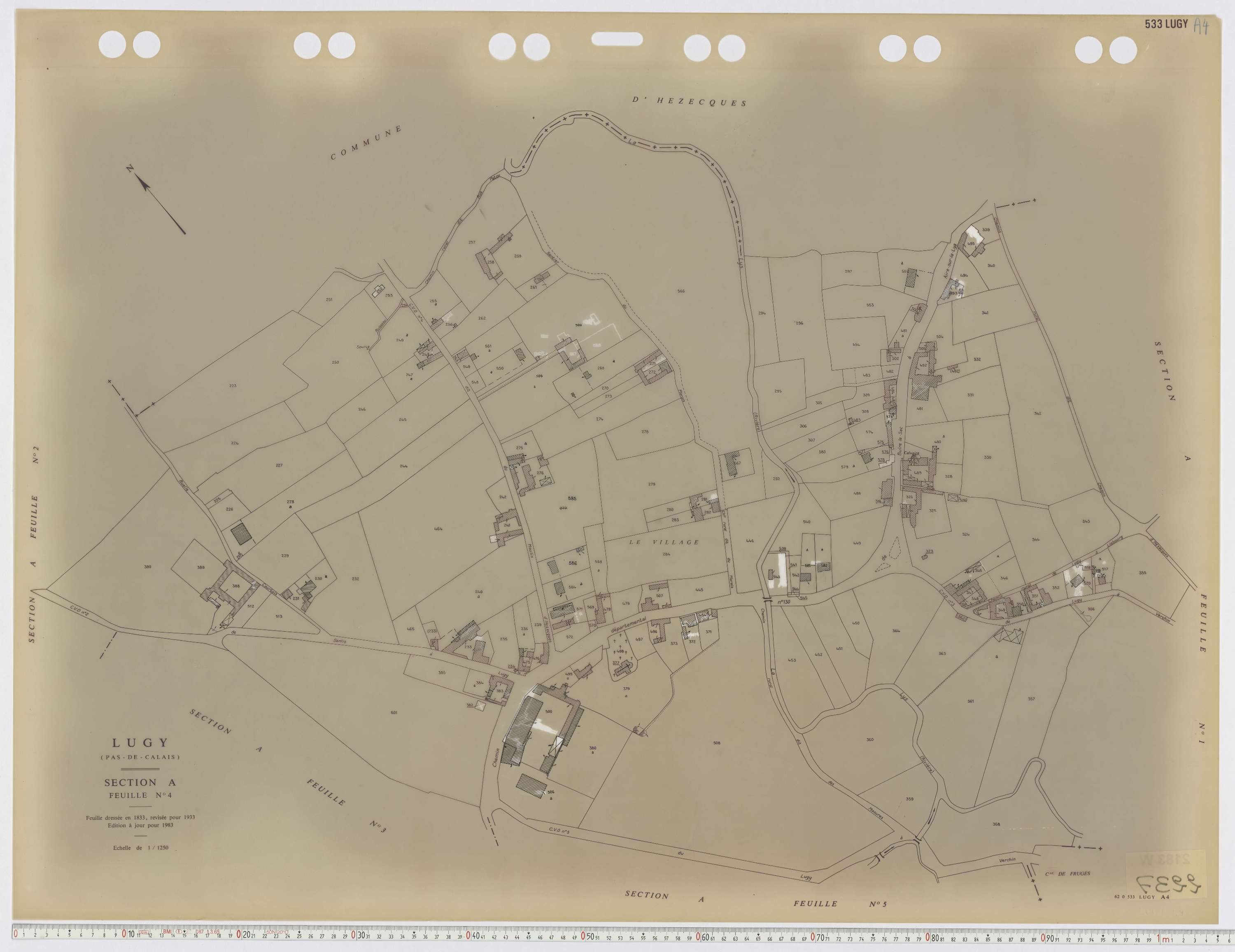 Lugy - Section A, feuille 4.