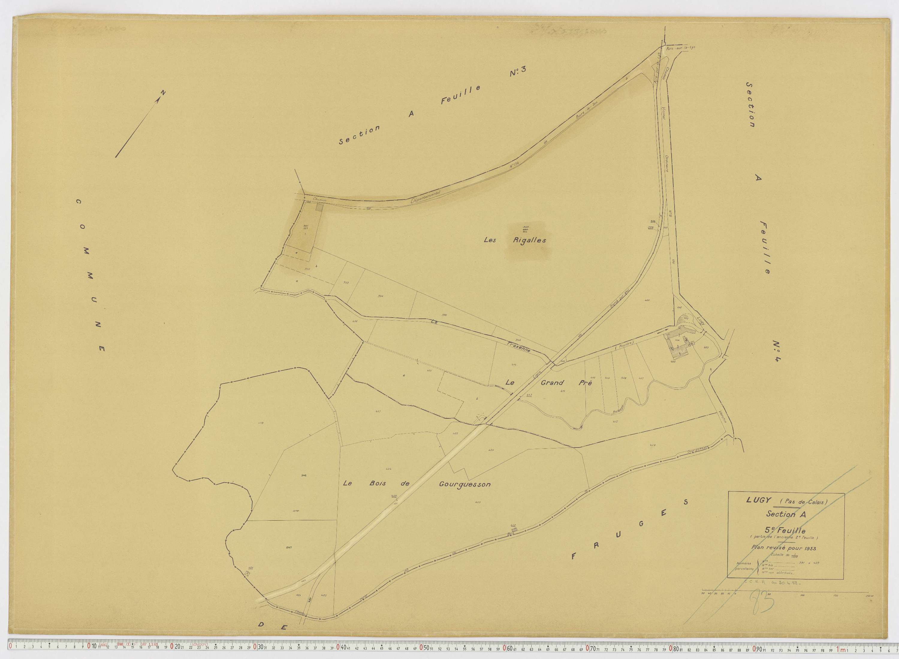 Lugy - Section A, feuille 5.