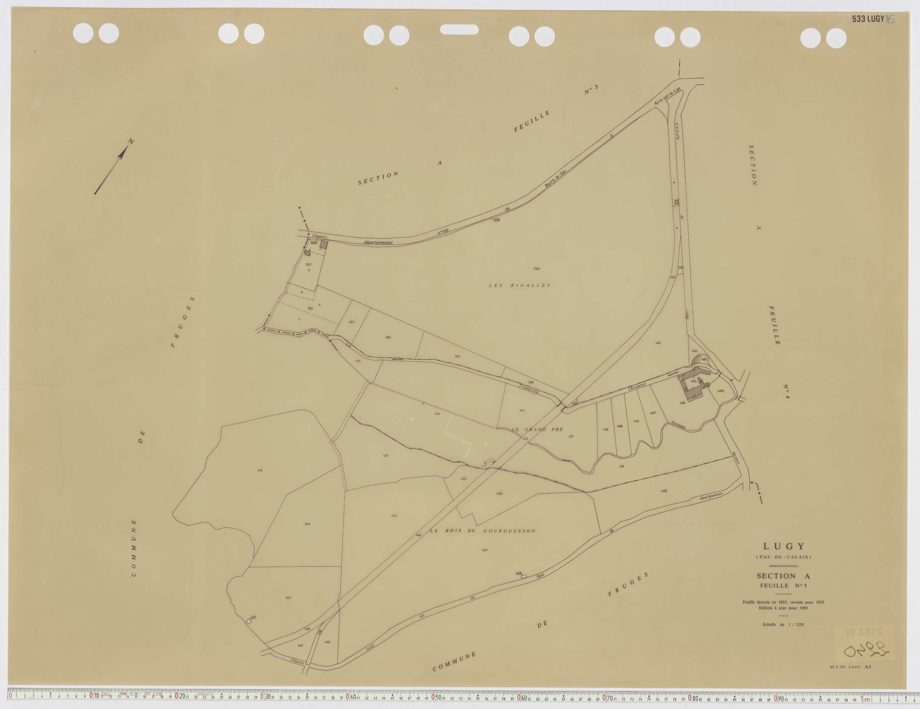 Lugy - Section A, feuille 5.