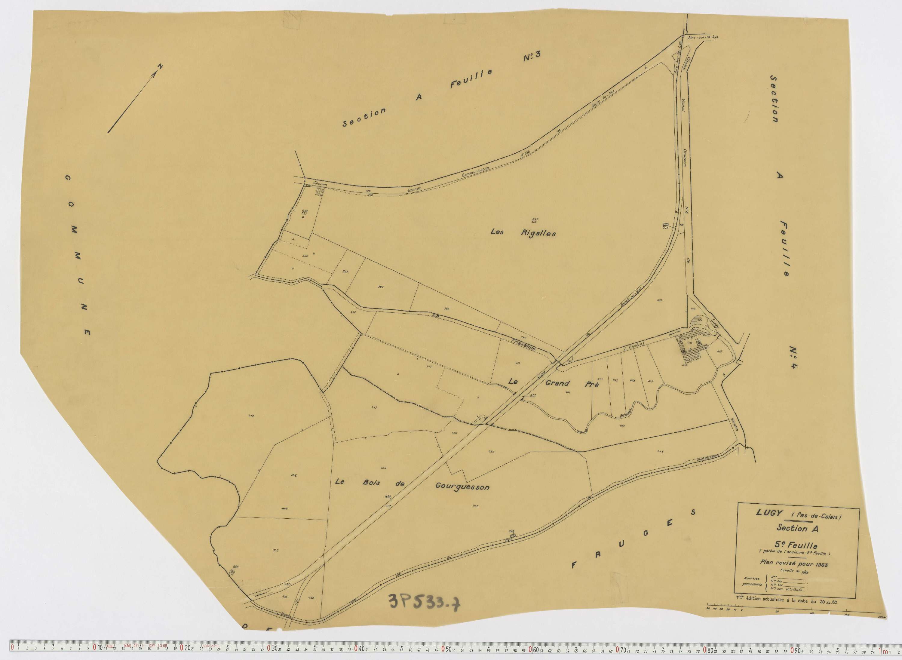Lugy - Section A, feuille 5.