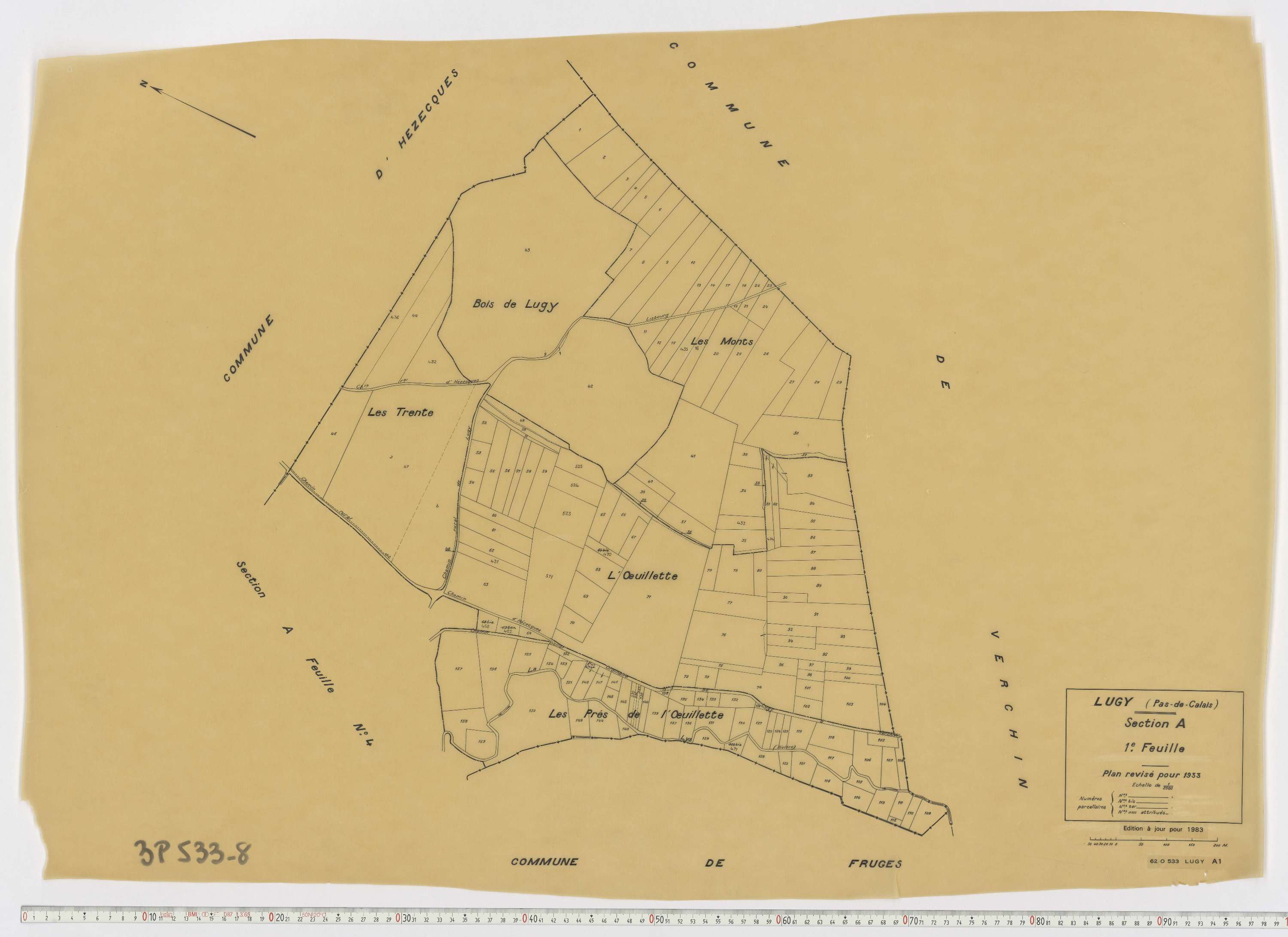 Lugy - Section A, feuille 1.