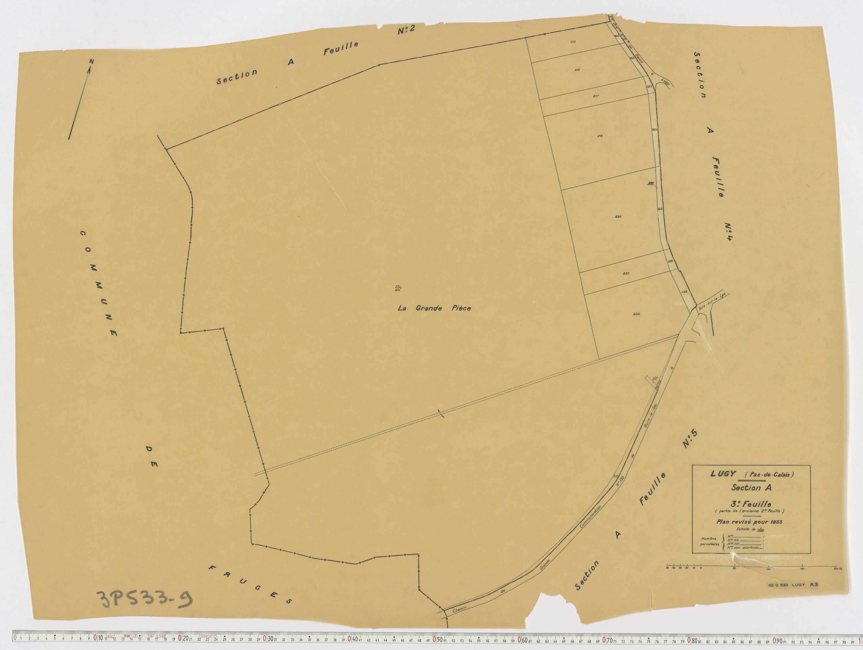 Lugy - Section A, feuille 3.
