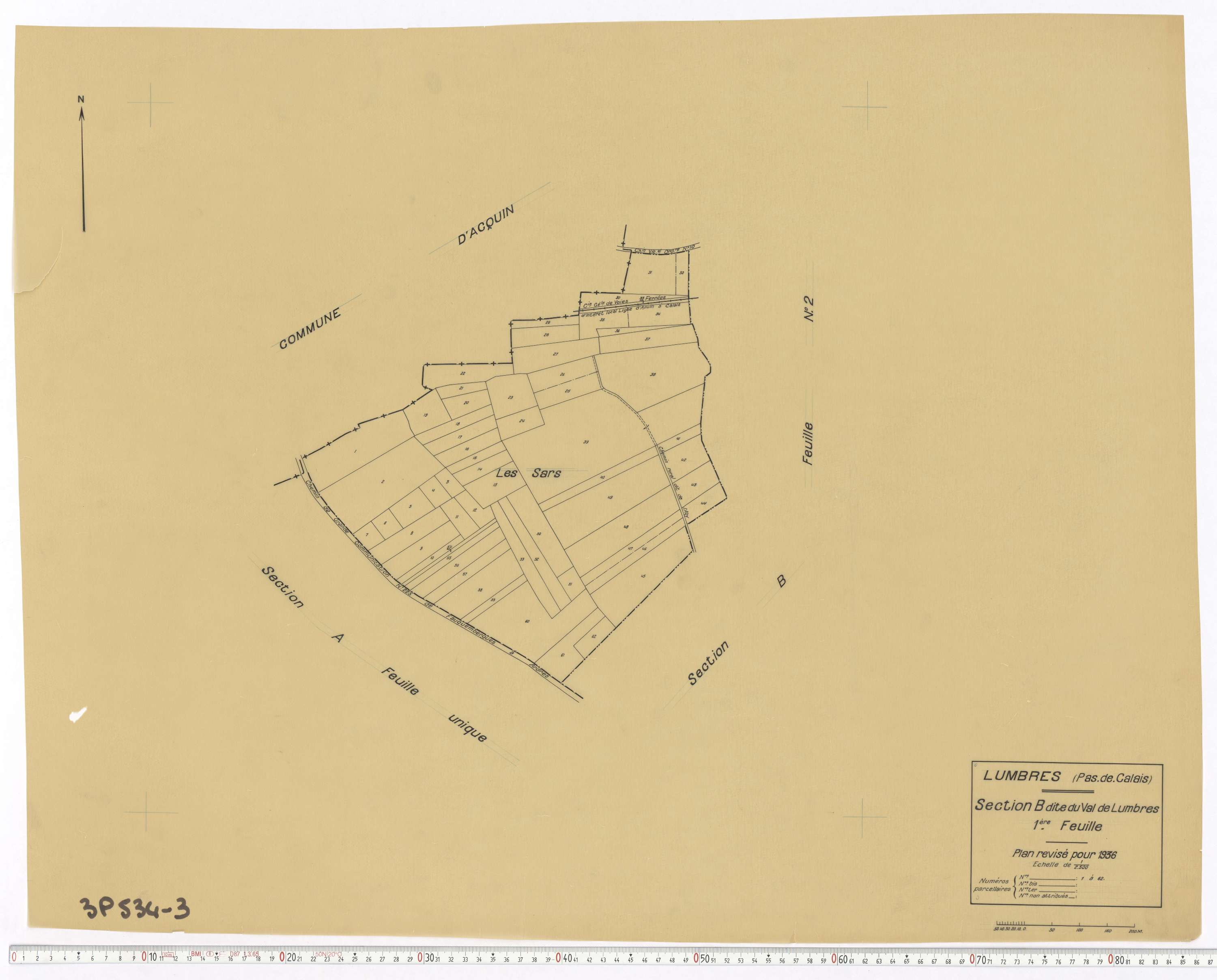 Lumbres - Section B, feuille 1.