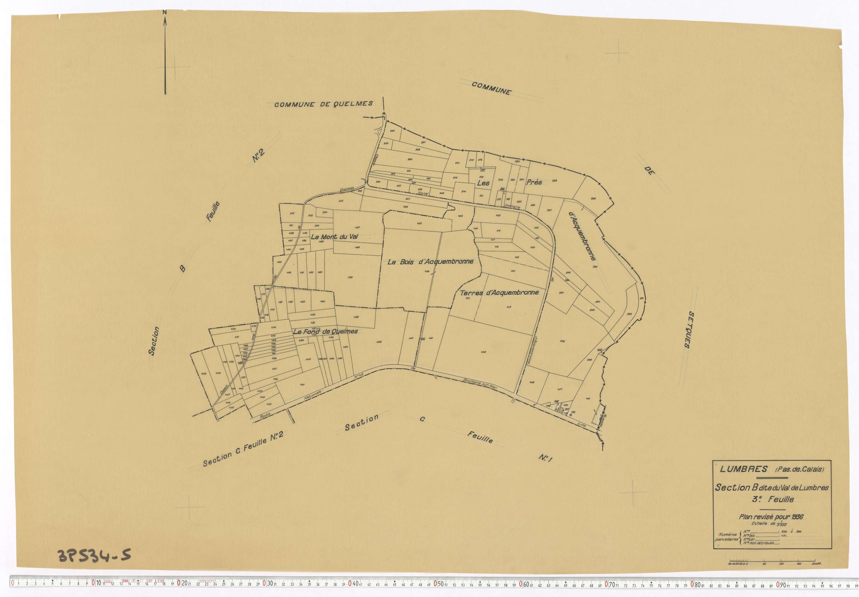 Lumbres - Section B, feuille 3.