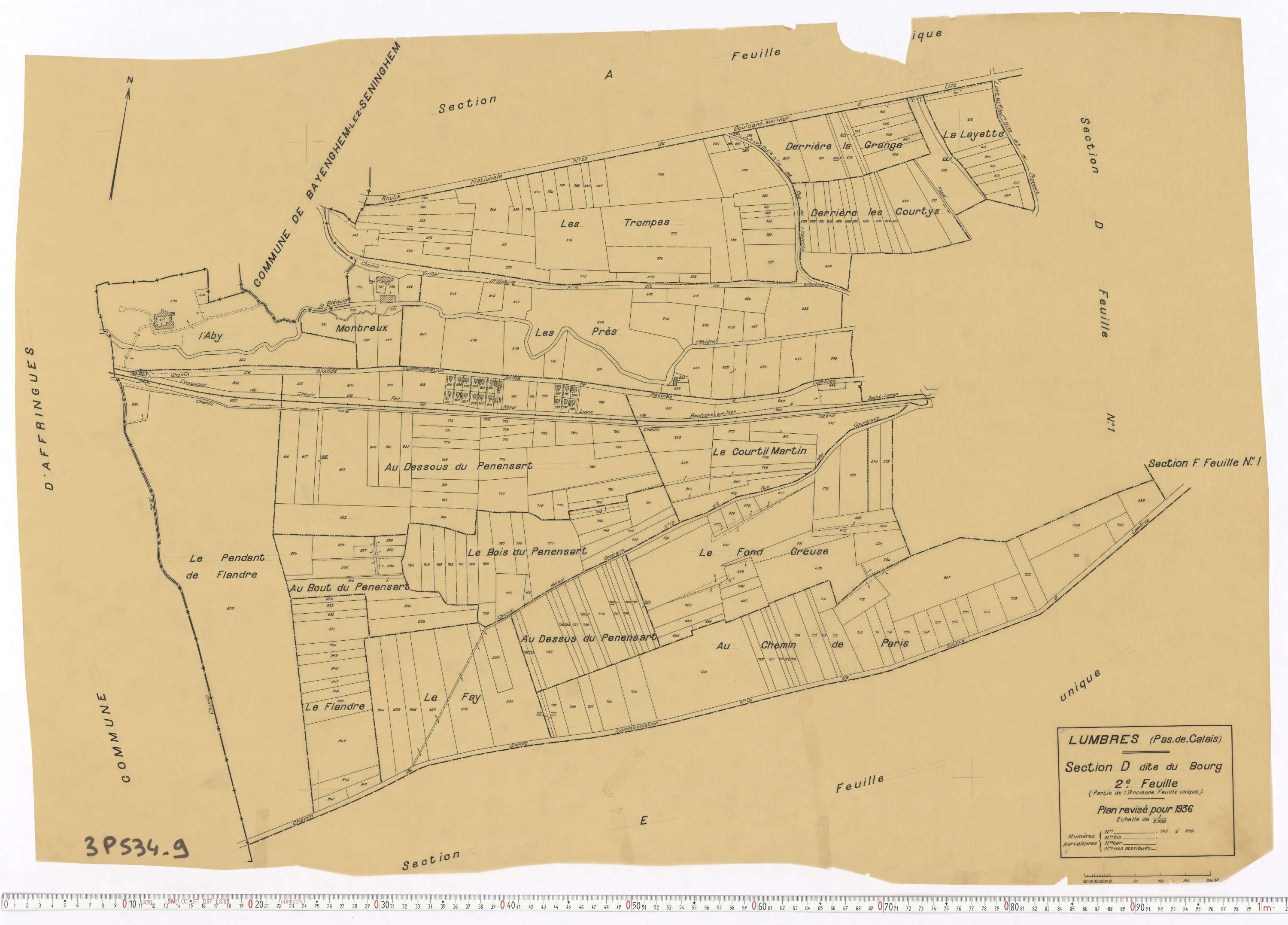 Lumbres - Section D, feuille 2.