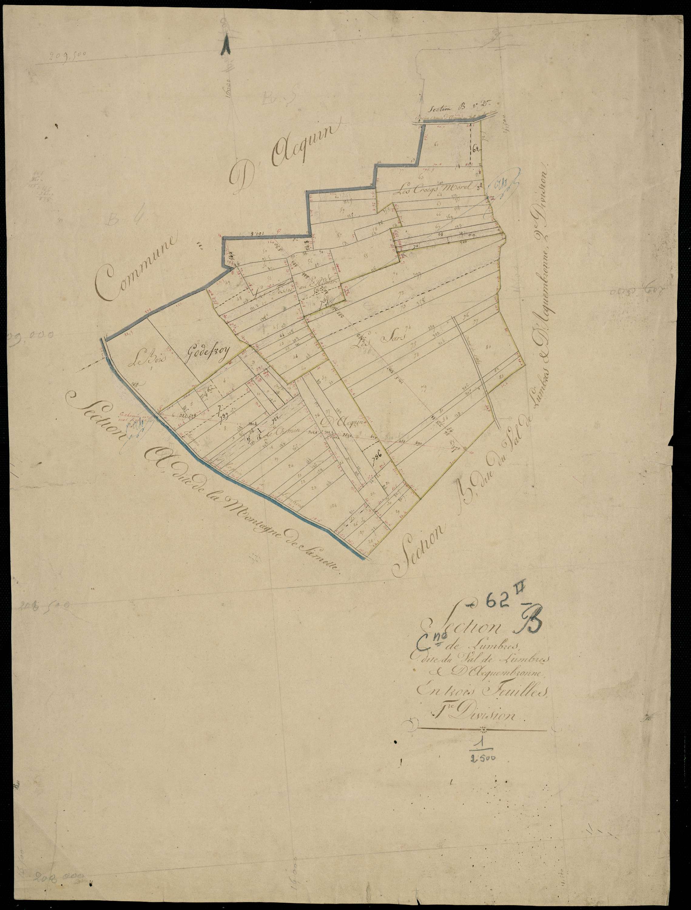 Lumbres - Section B, 1re feuille