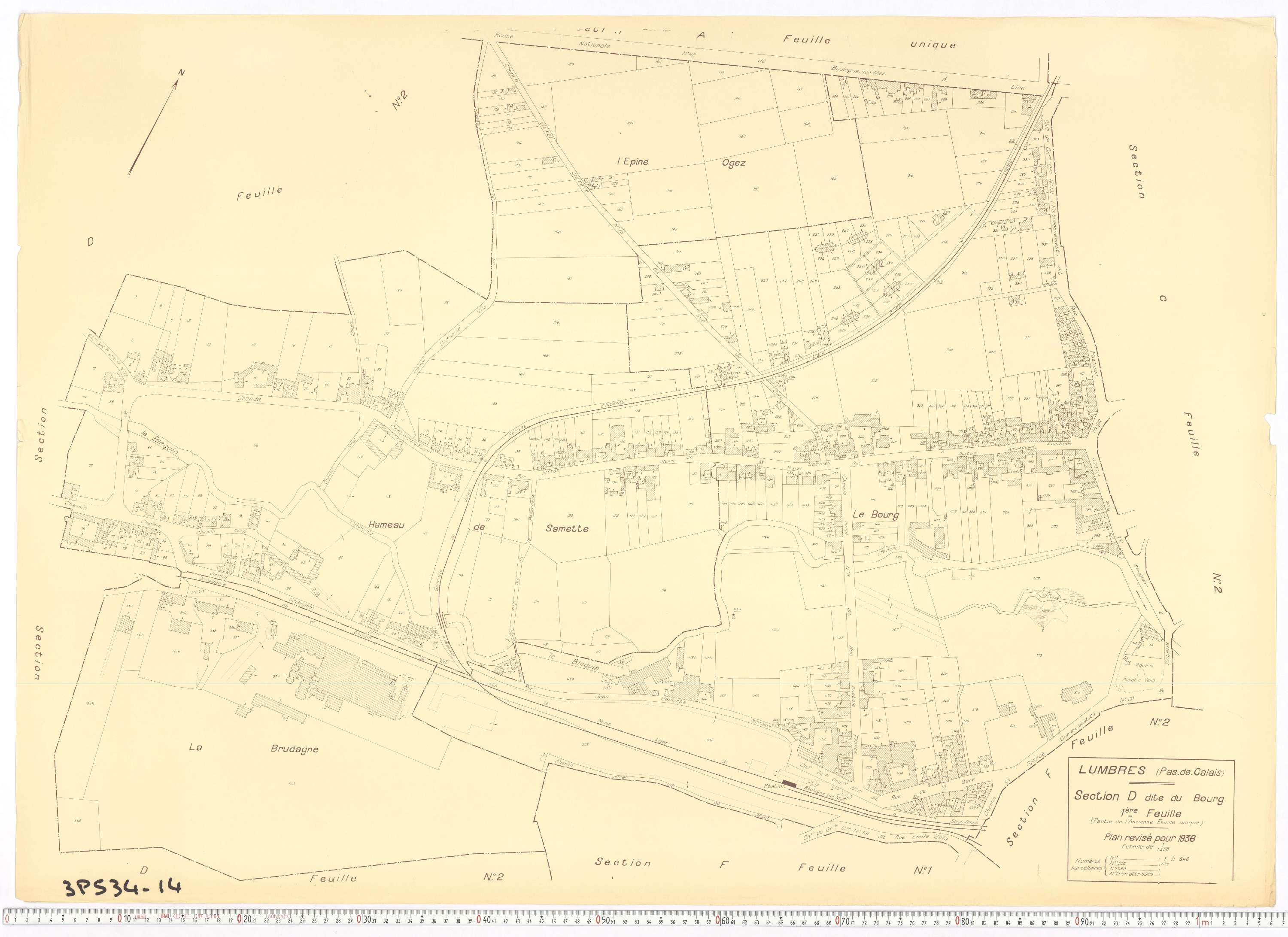 Lumbres - Section D, feuille 1.