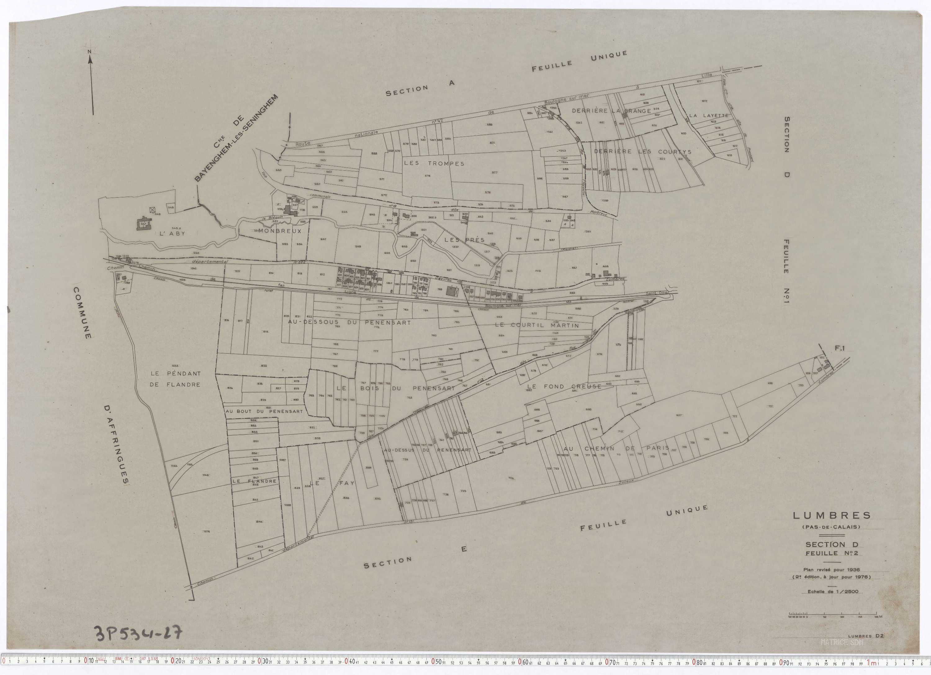 Lumbres - Section D, feuille 2.