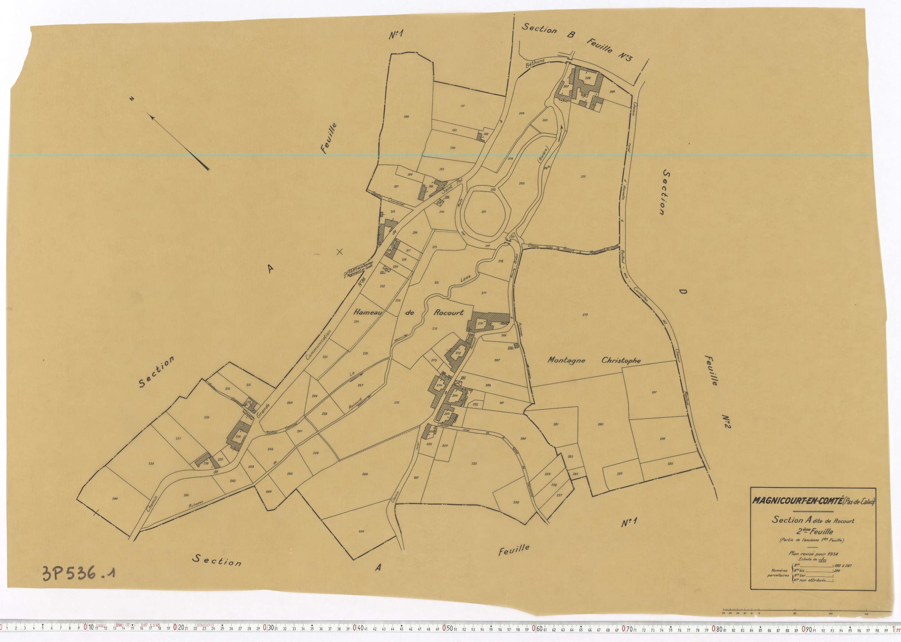 Magnicourt-en-Comte - Section A, feuille 2.