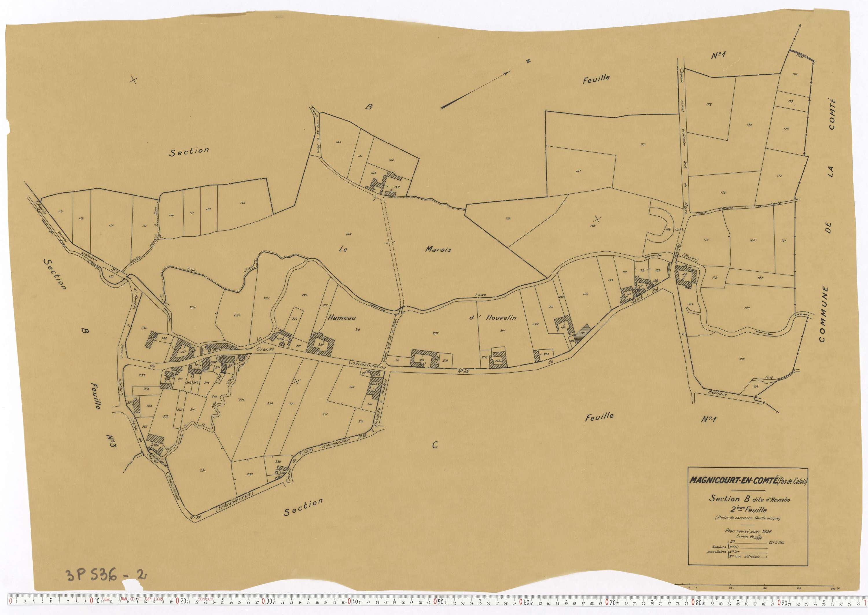 Magnicourt-en-Comte - Section B, feuille 2.